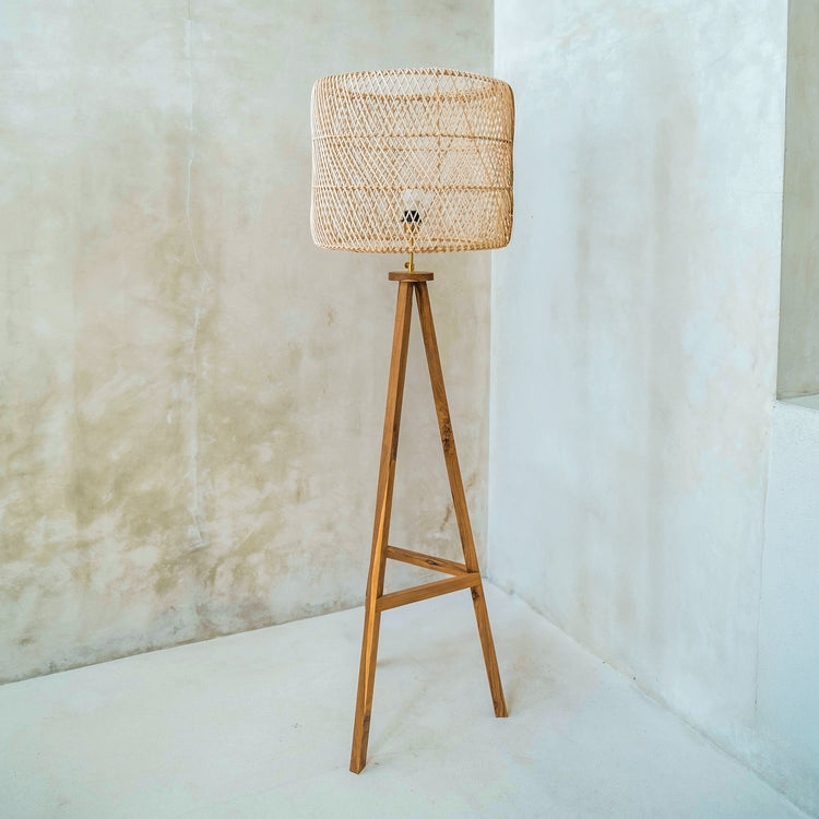 Rattan Tripod Floor Lamp
