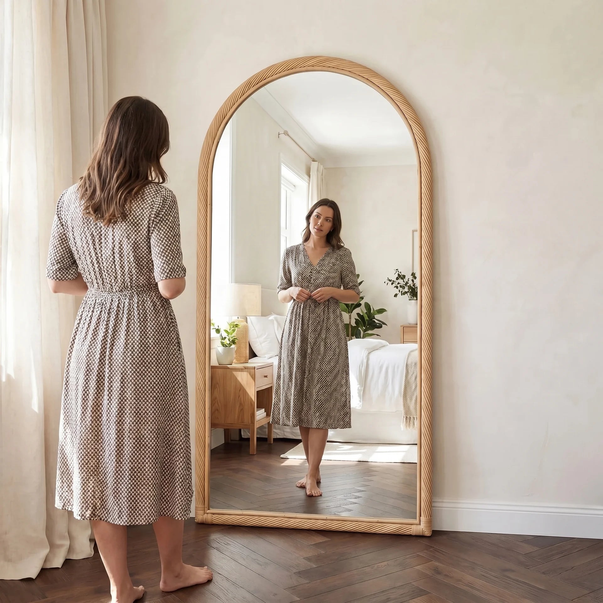 Citra Teak Leaning Mirror