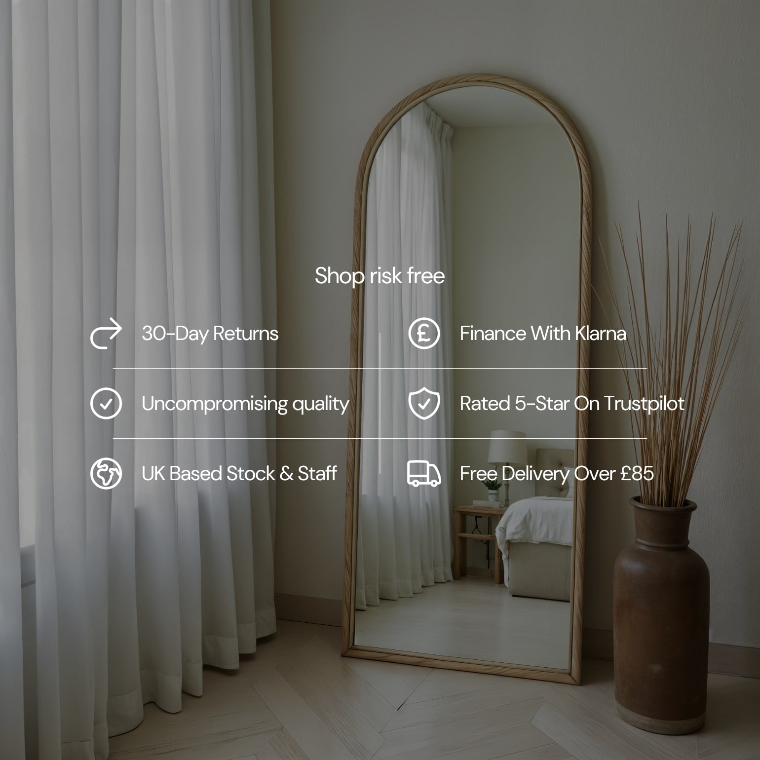 Citra Rattan Full Length Mirror