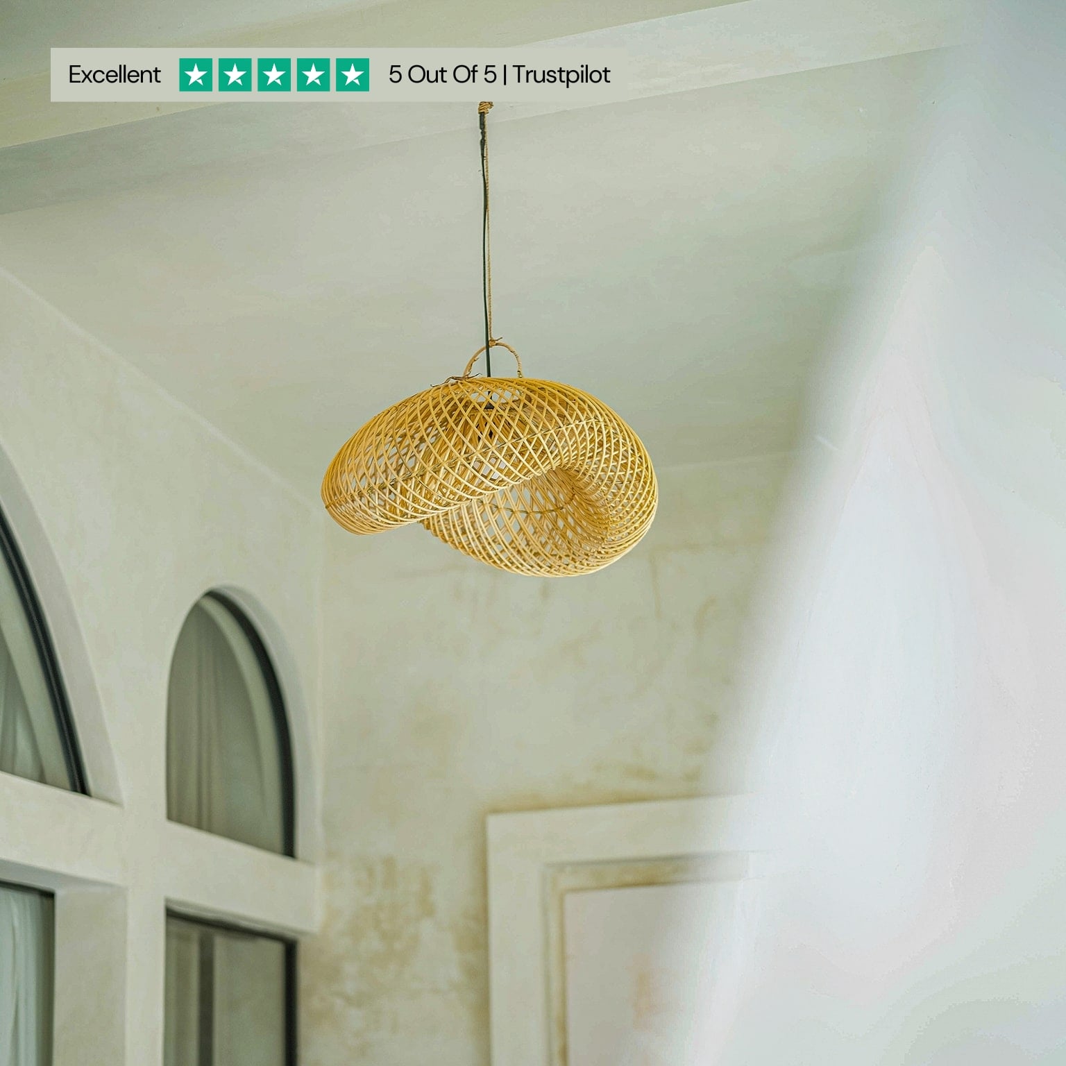 Surya Wilted Rattan Lamp Shade