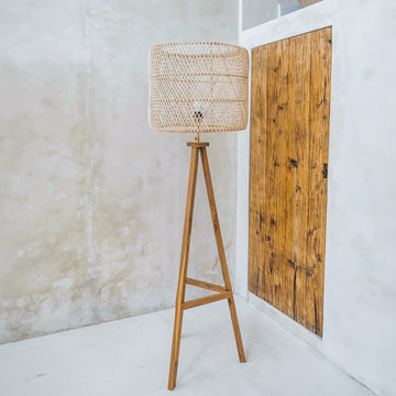 Aluna Rattan Tripod Floor Lamp