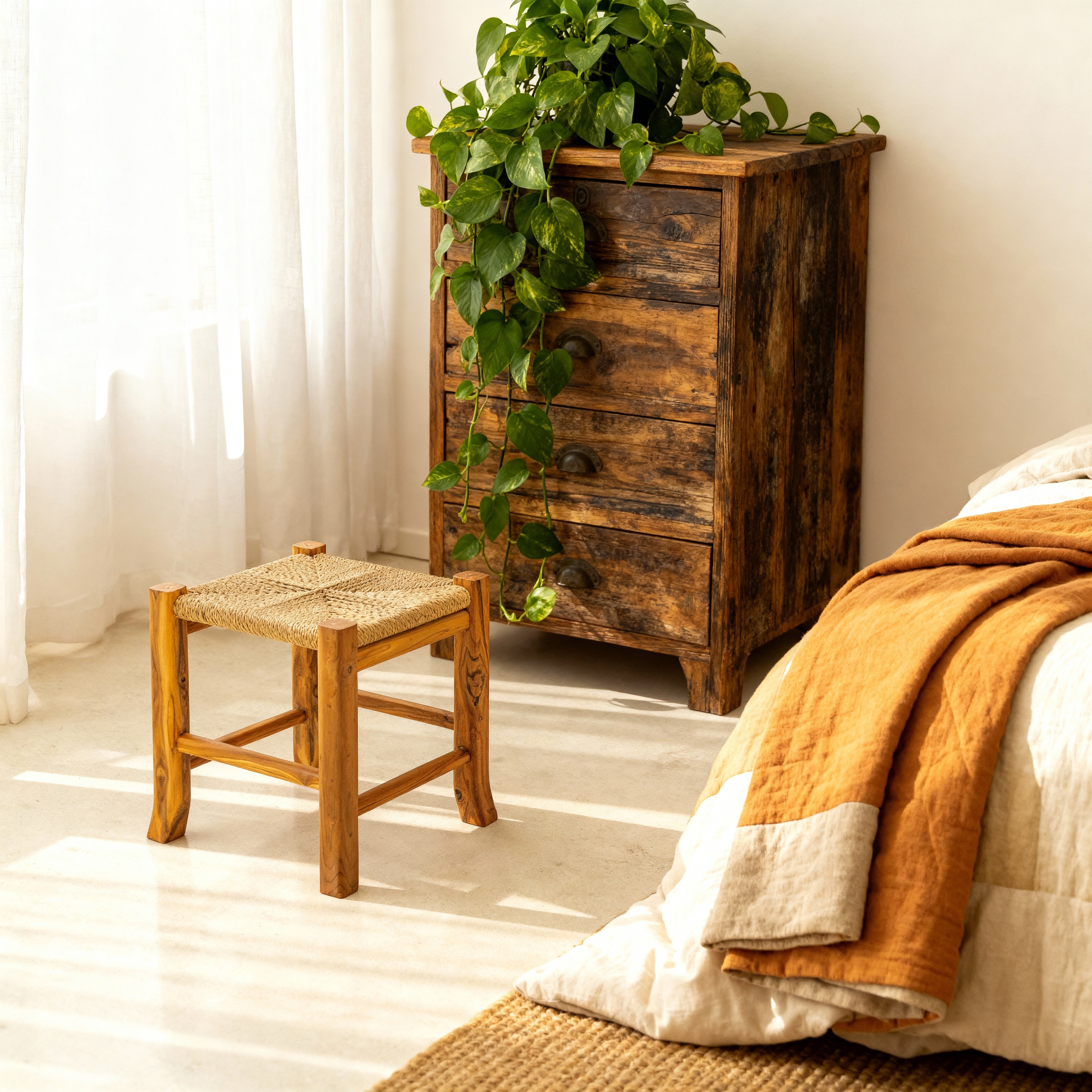 Lalita Rattan Foot Stool