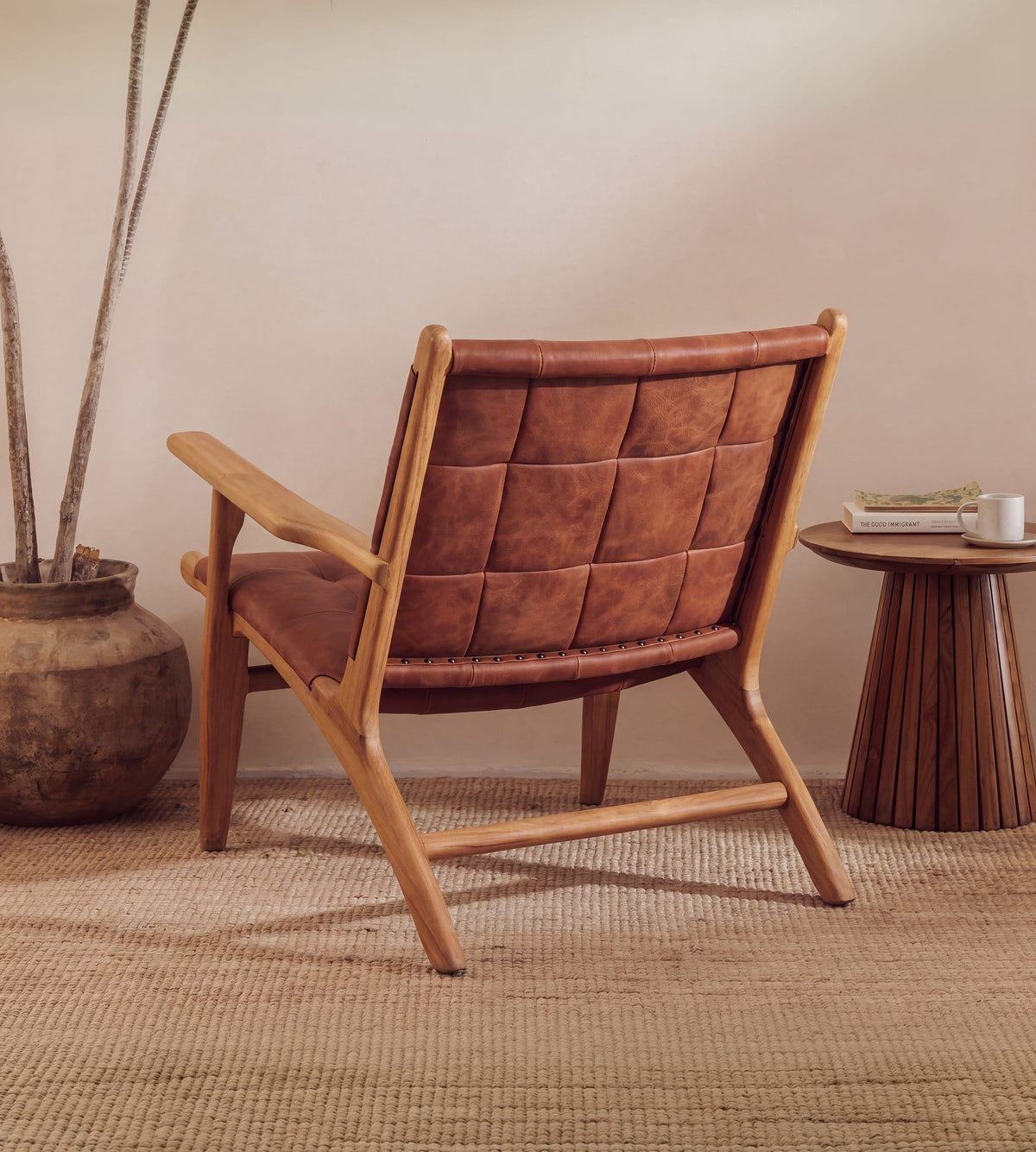Mira Teak & Leather Armchair