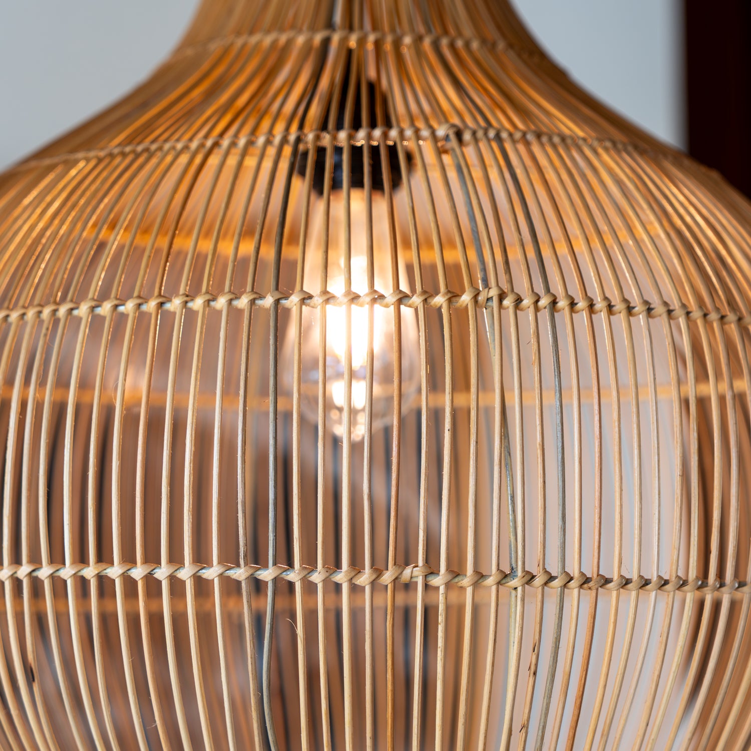Rattan Lamp Shade - lifestyle in home