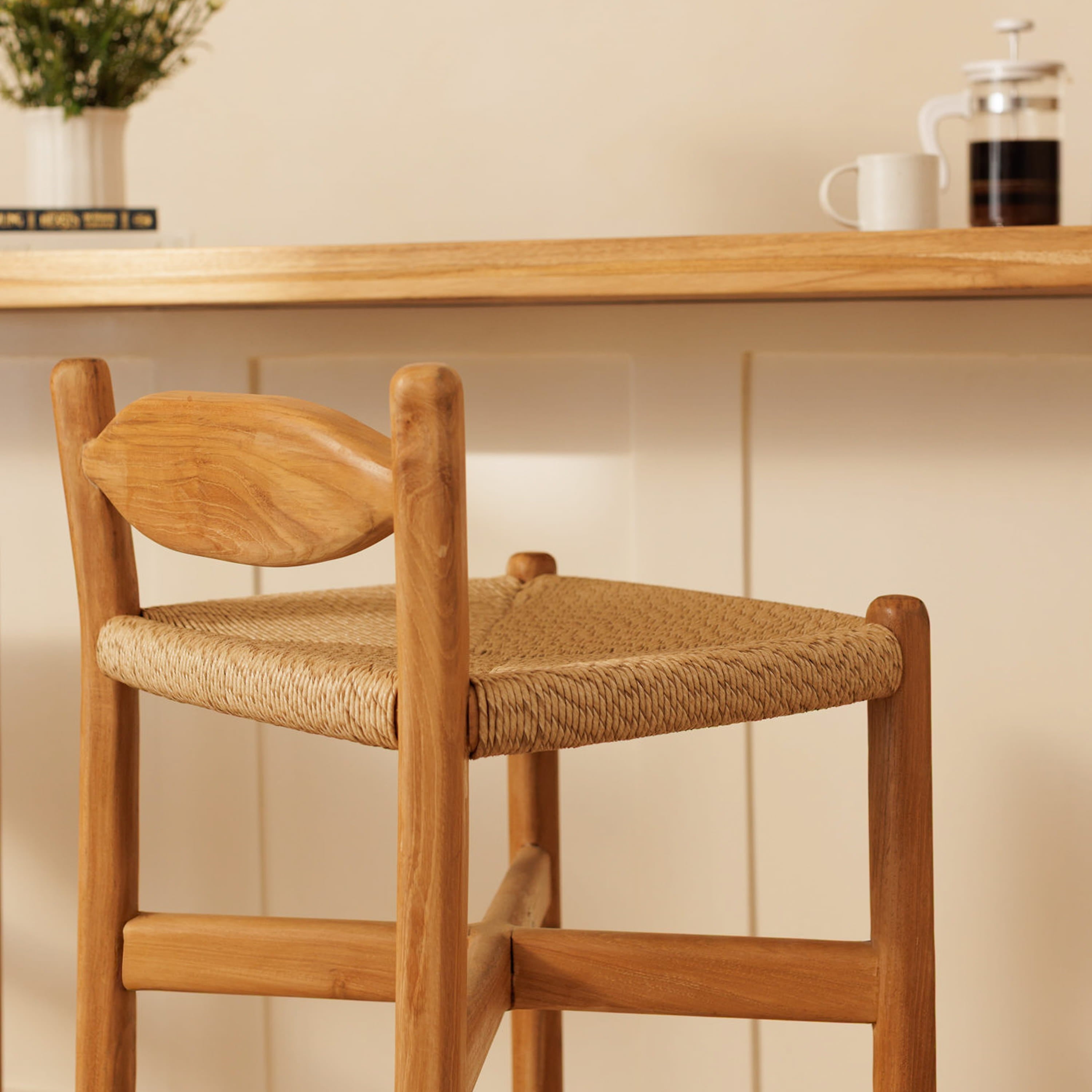 Raka Teak & Rattan Bar Stool