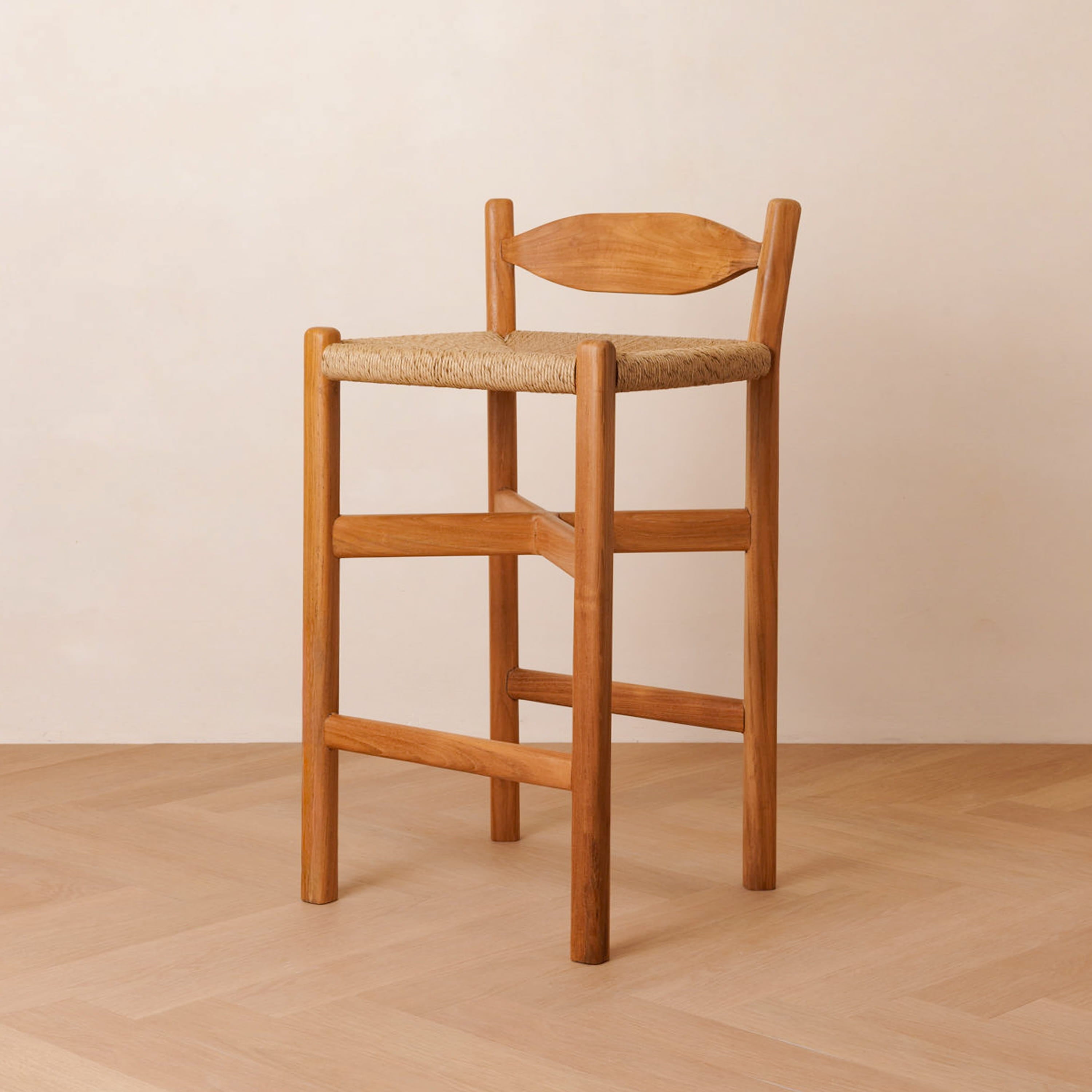Raka Teak & Rattan Bar Stool