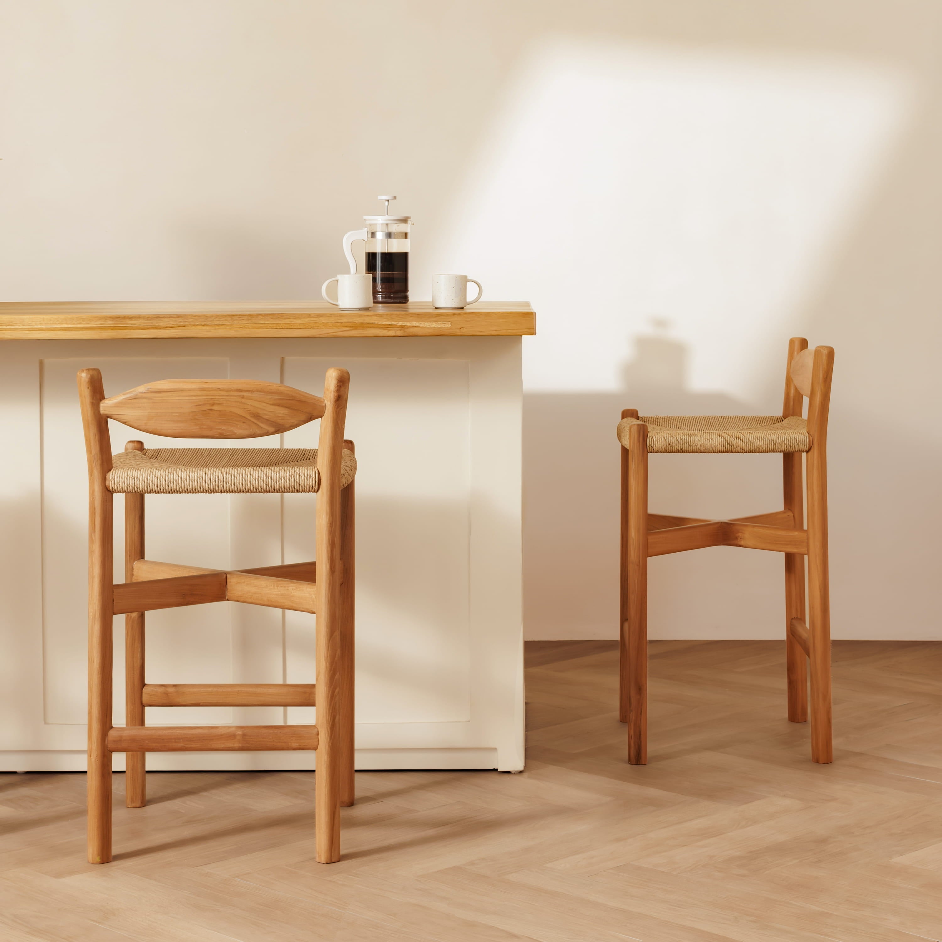 Raka Teak & Rattan Bar Stool