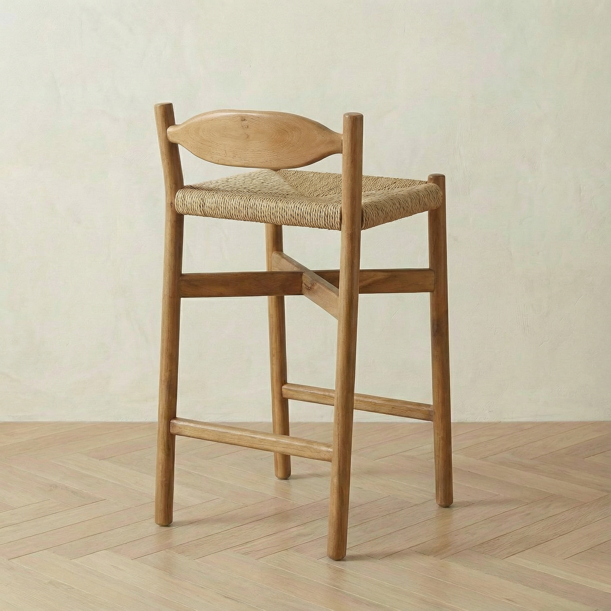 Raka Teak & Rattan Bar Stool