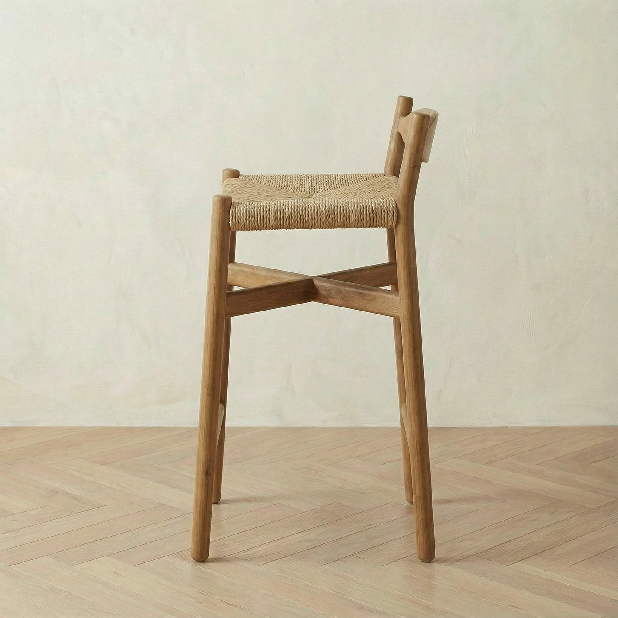 Raka Teak & Rattan Bar Stool