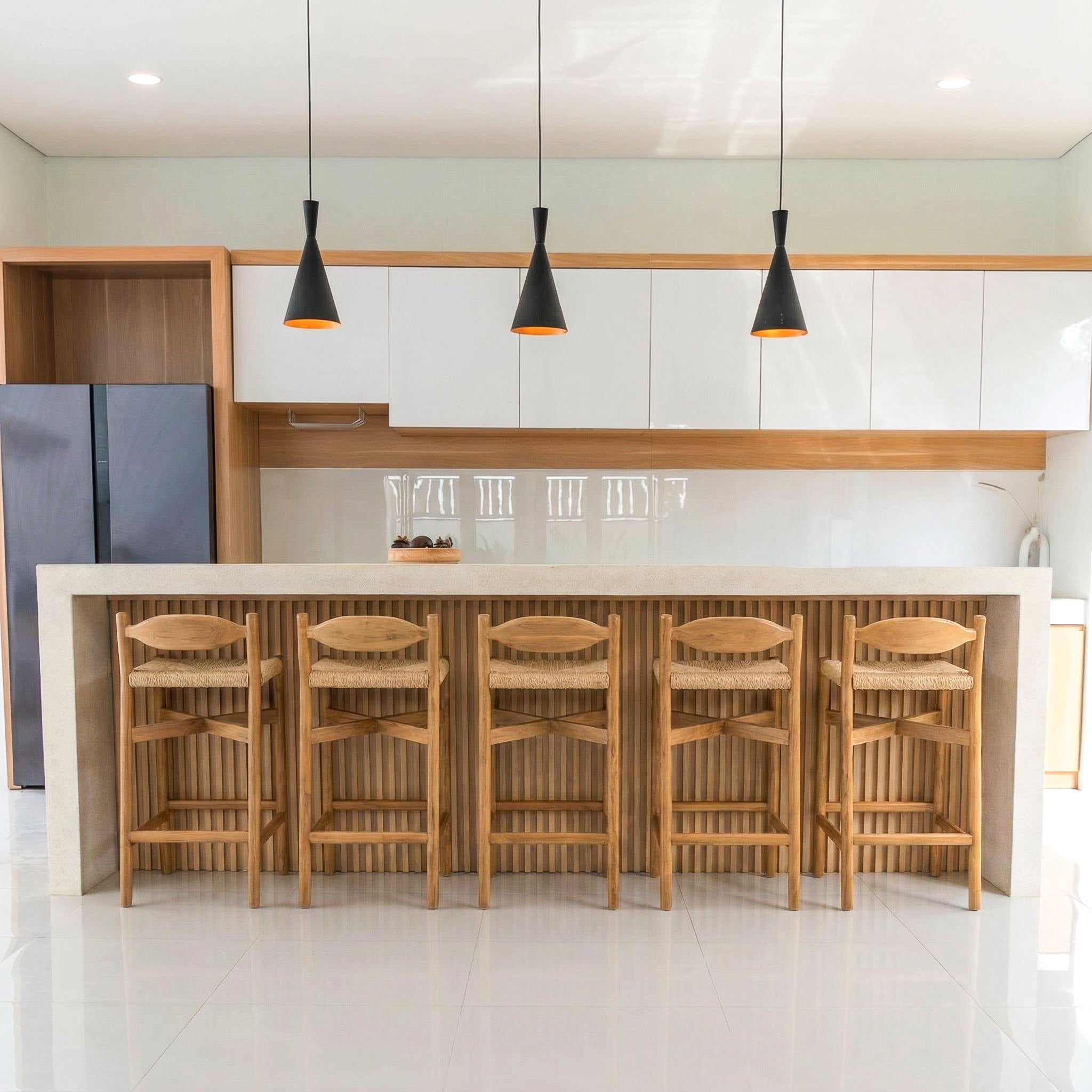 Raka Teak & Rattan Bar Stool