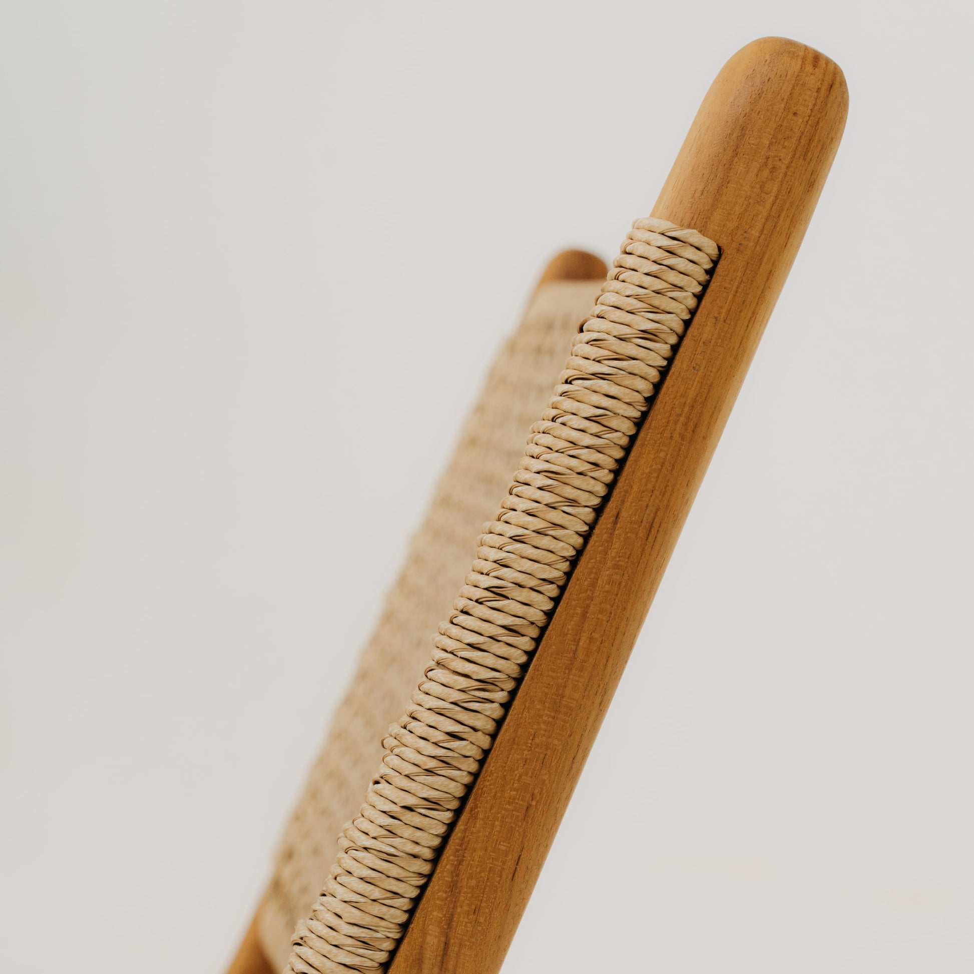 close up of backrest of rattan chair