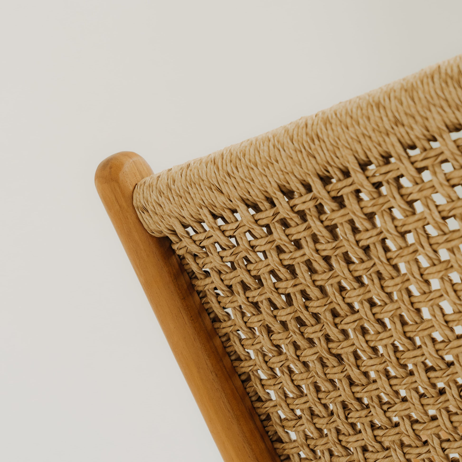close up of backrest of rattan chair