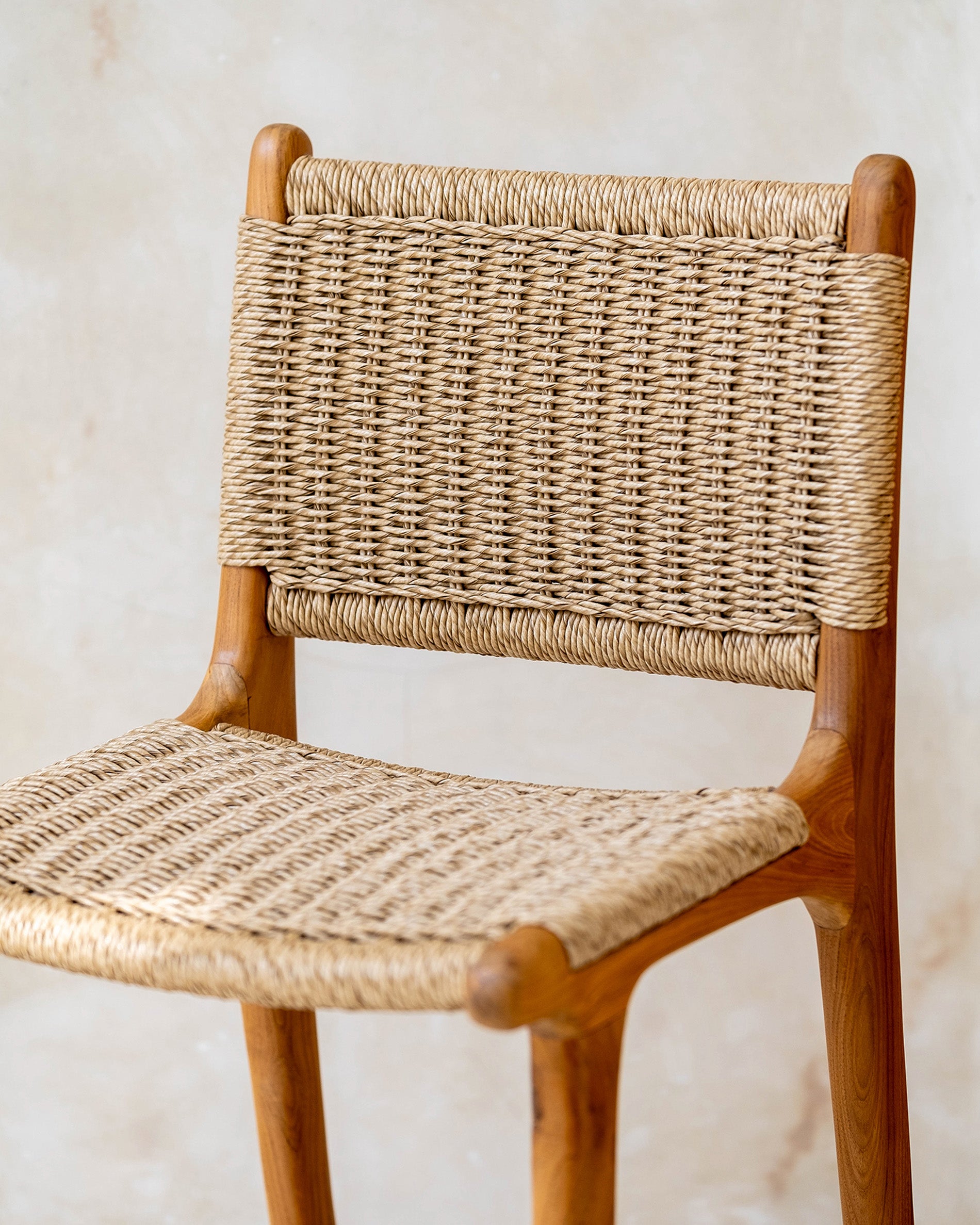 Zara Teak & Rattan Bar Stool