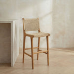 Zara Teak & Rattan Bar Stool