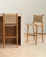 Zara Teak & Rattan Bar Stool