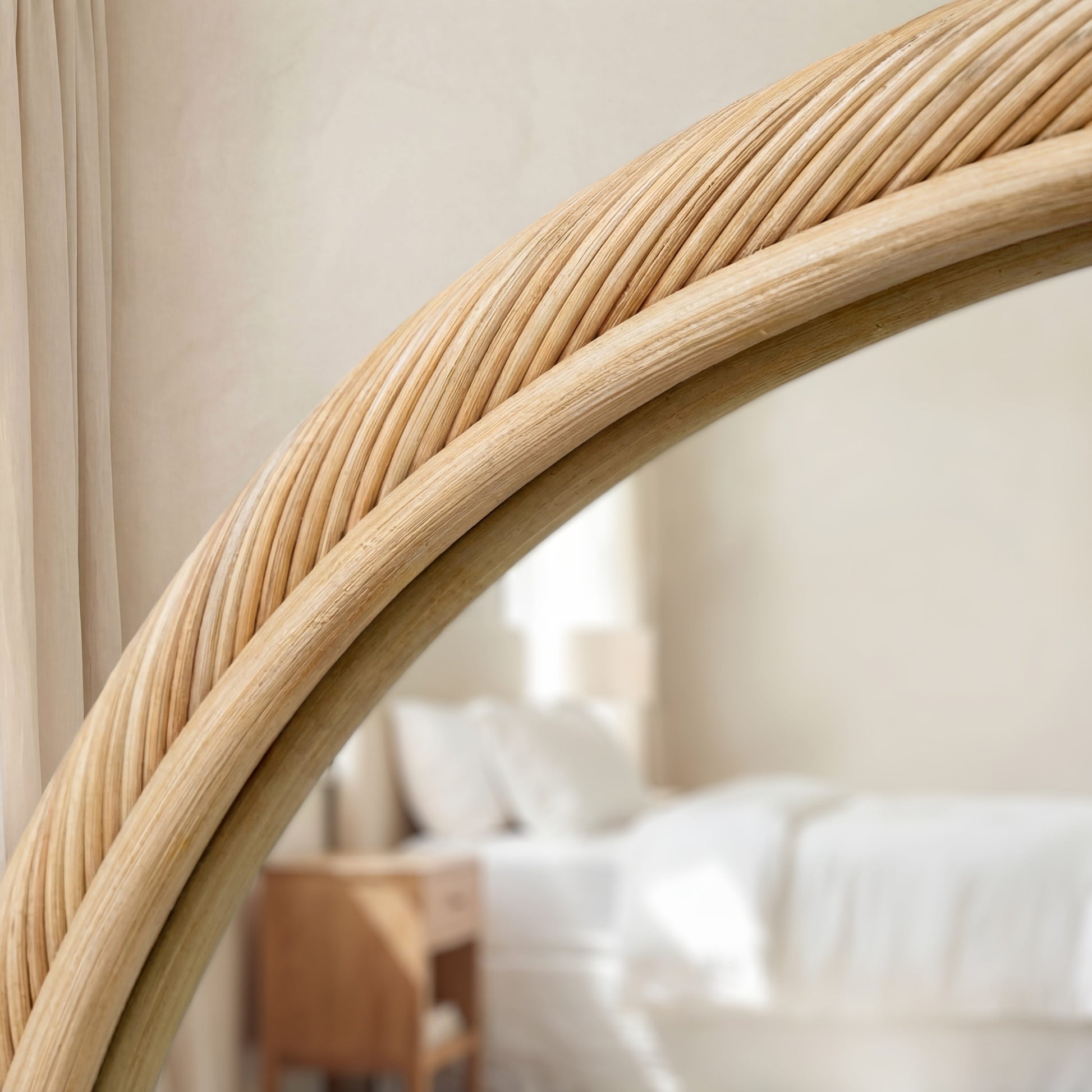 Teak Leaning Mirror - side profile