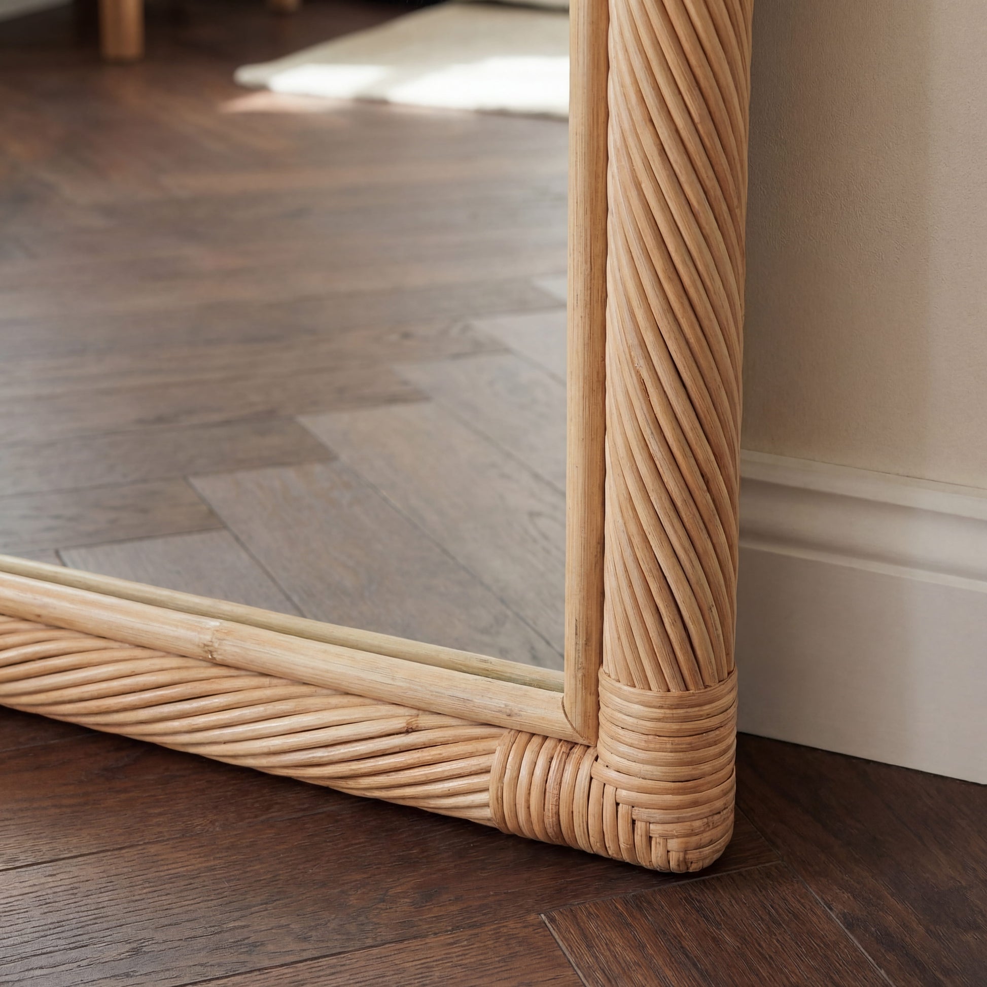 Teak Leaning Mirror - lifestyle in home