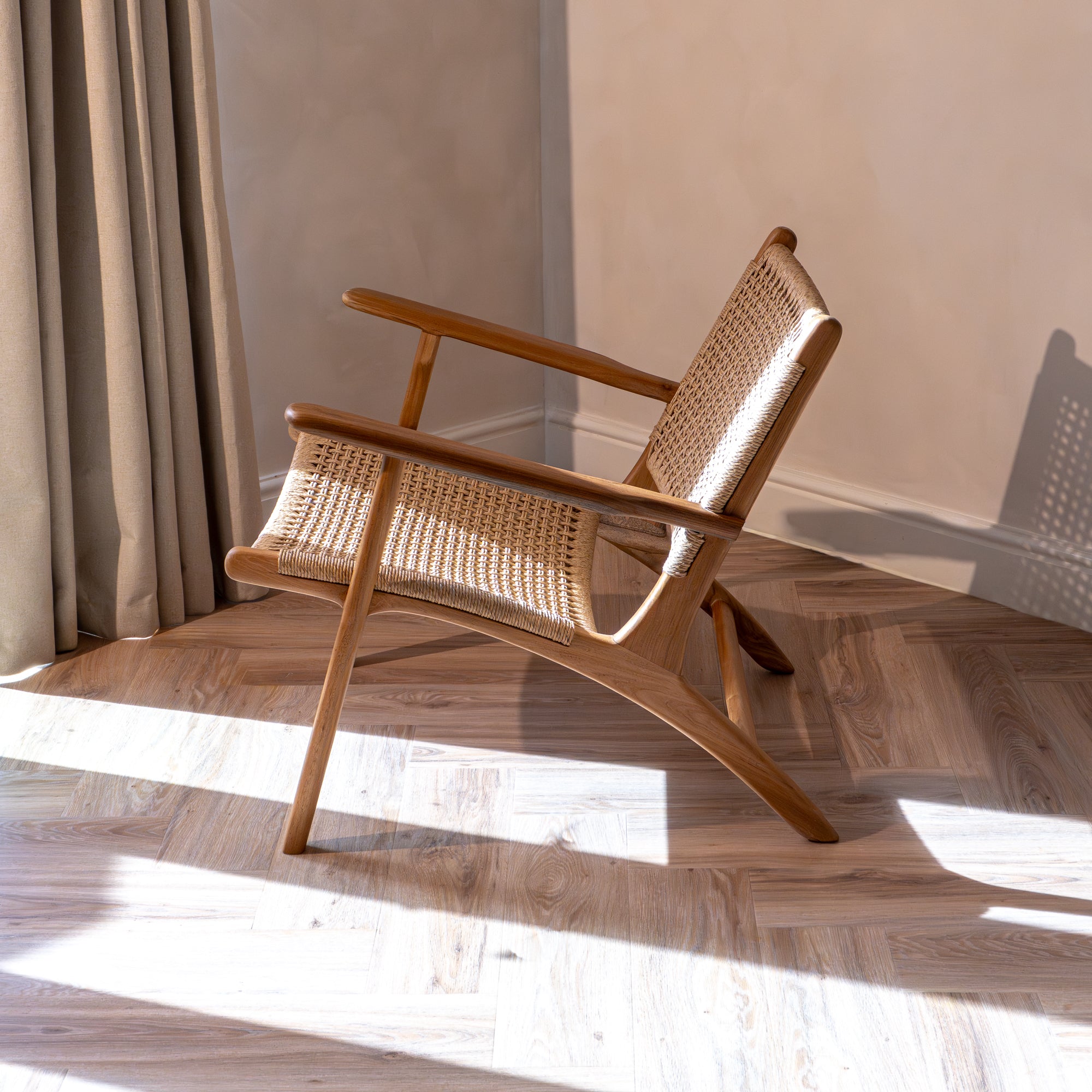 Zara Teak & Rattan Accent Armchair (Pre-Order)