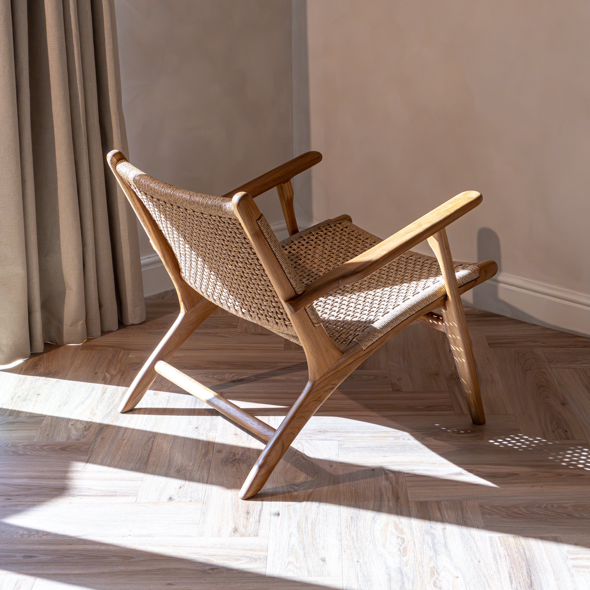 Zara Teak & Rattan Accent Armchair (Pre-Order)