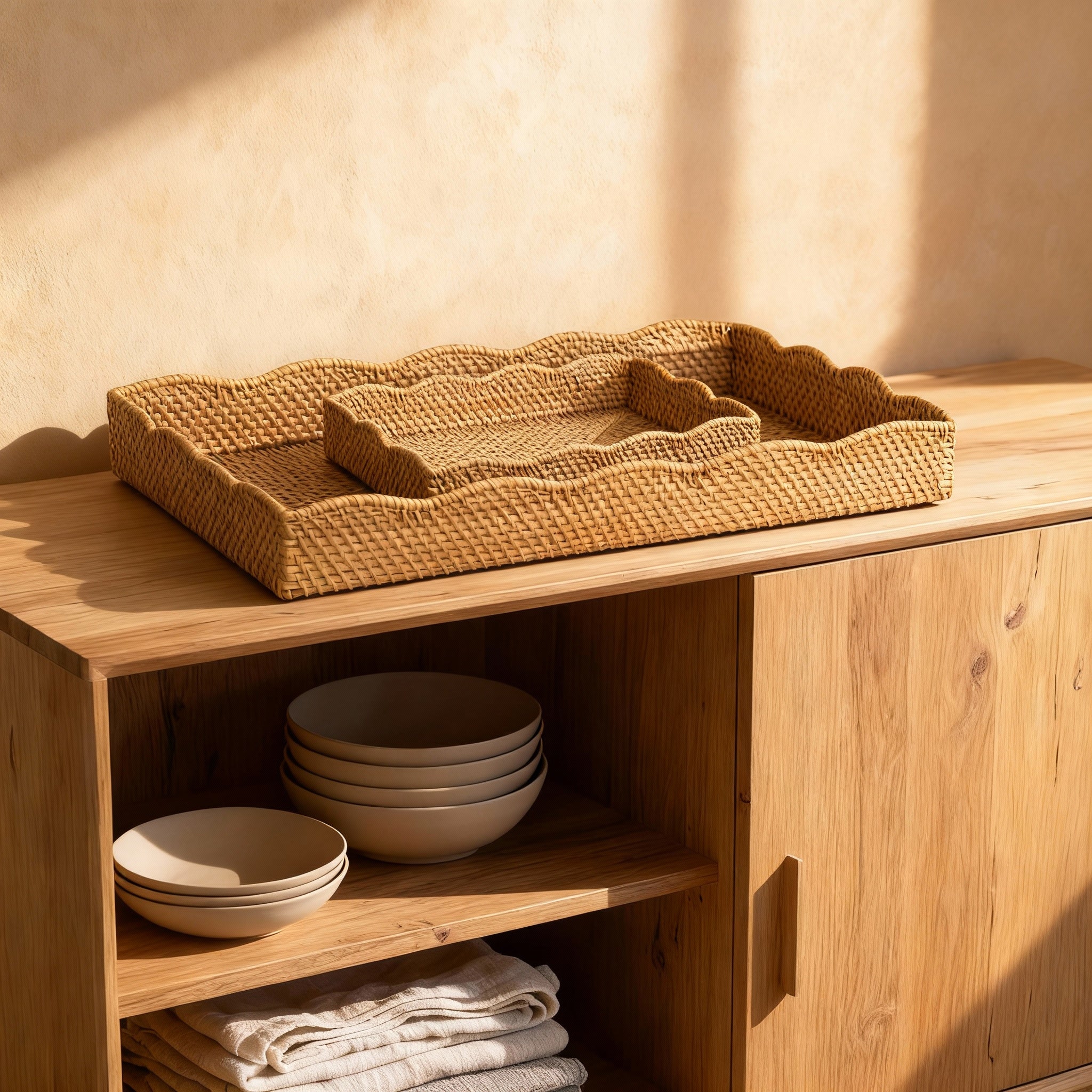 Saji Rattan Trays