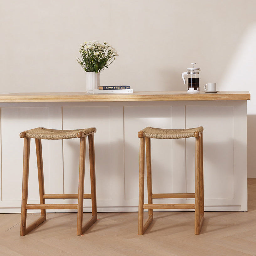 Sora Teak & Rattan Bar Stool