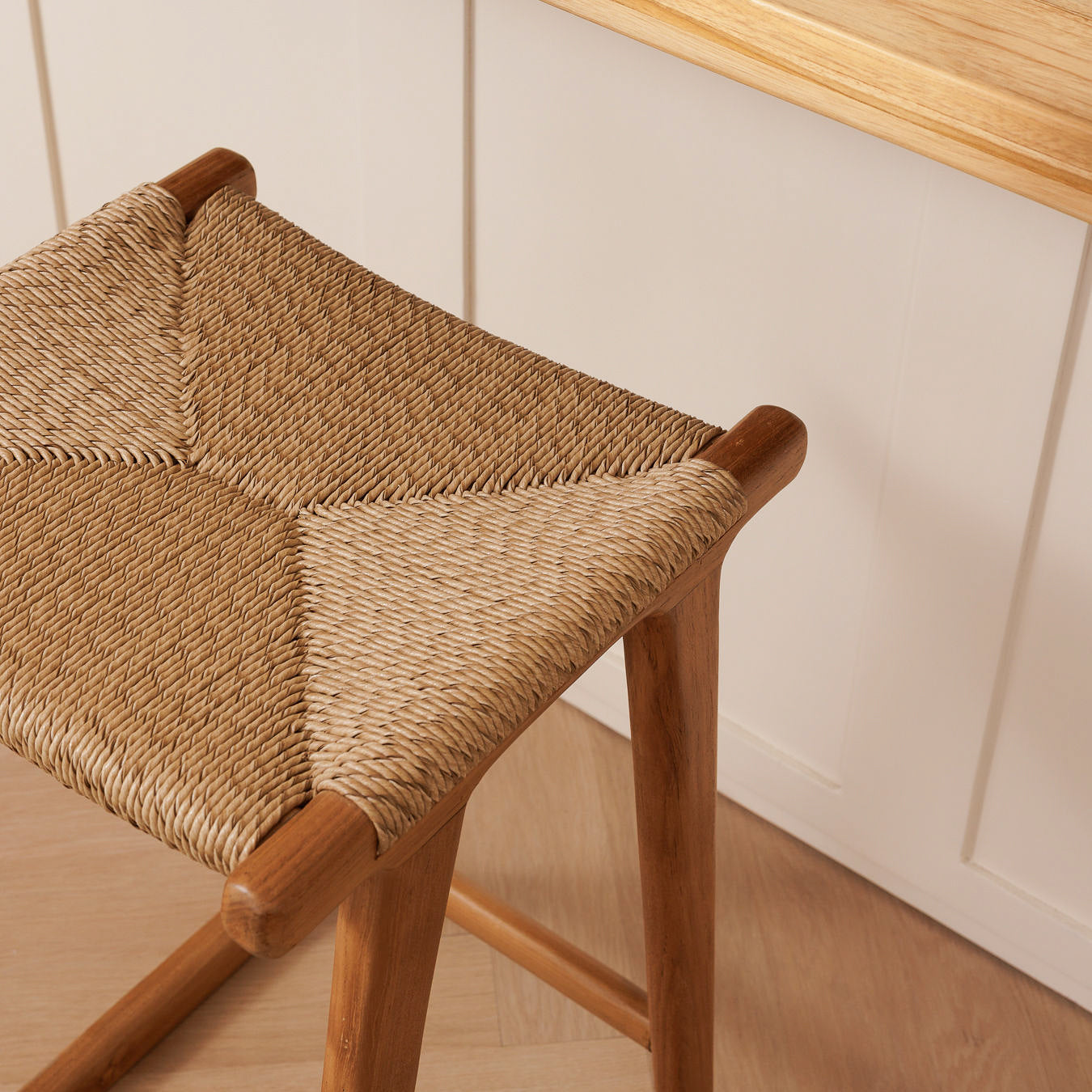 Sora Teak & Rattan Bar Stool