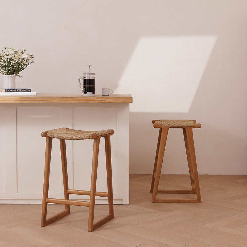 Sora Teak & Rattan Bar Stool