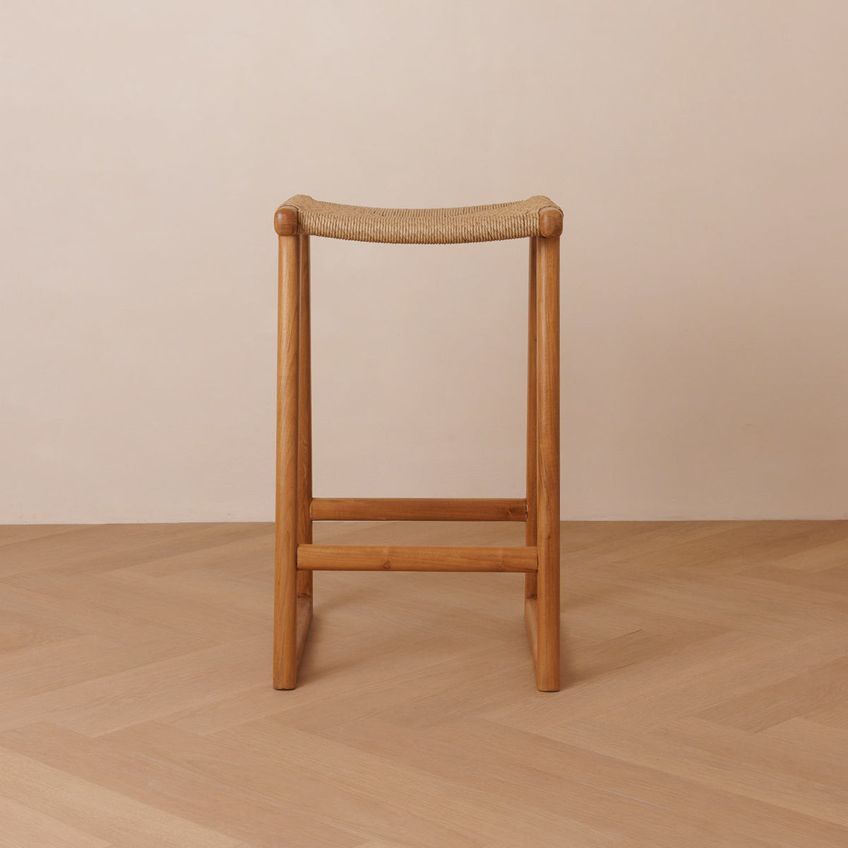 Sora Teak & Rattan Bar Stool