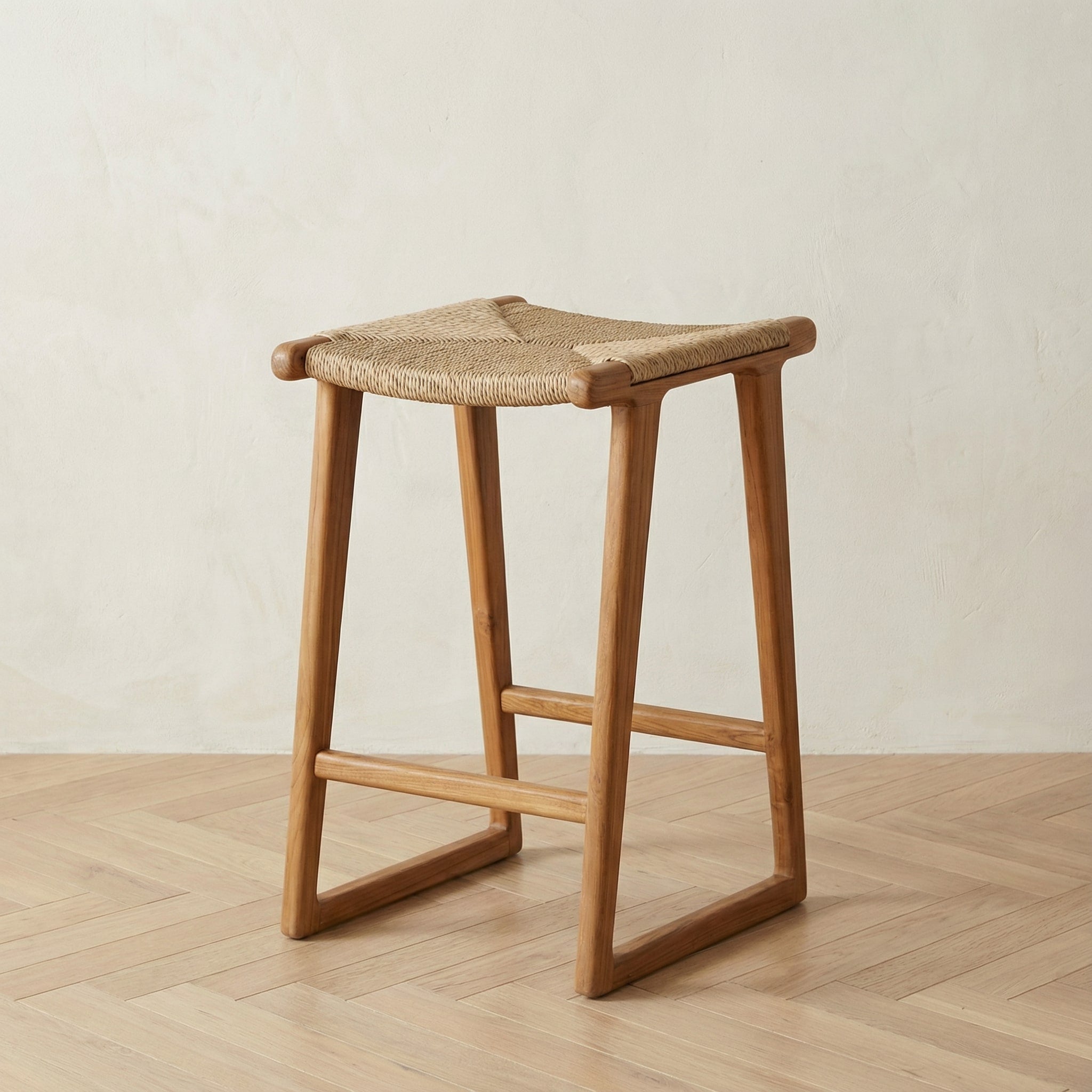 Sora Teak & Rattan Bar Stool