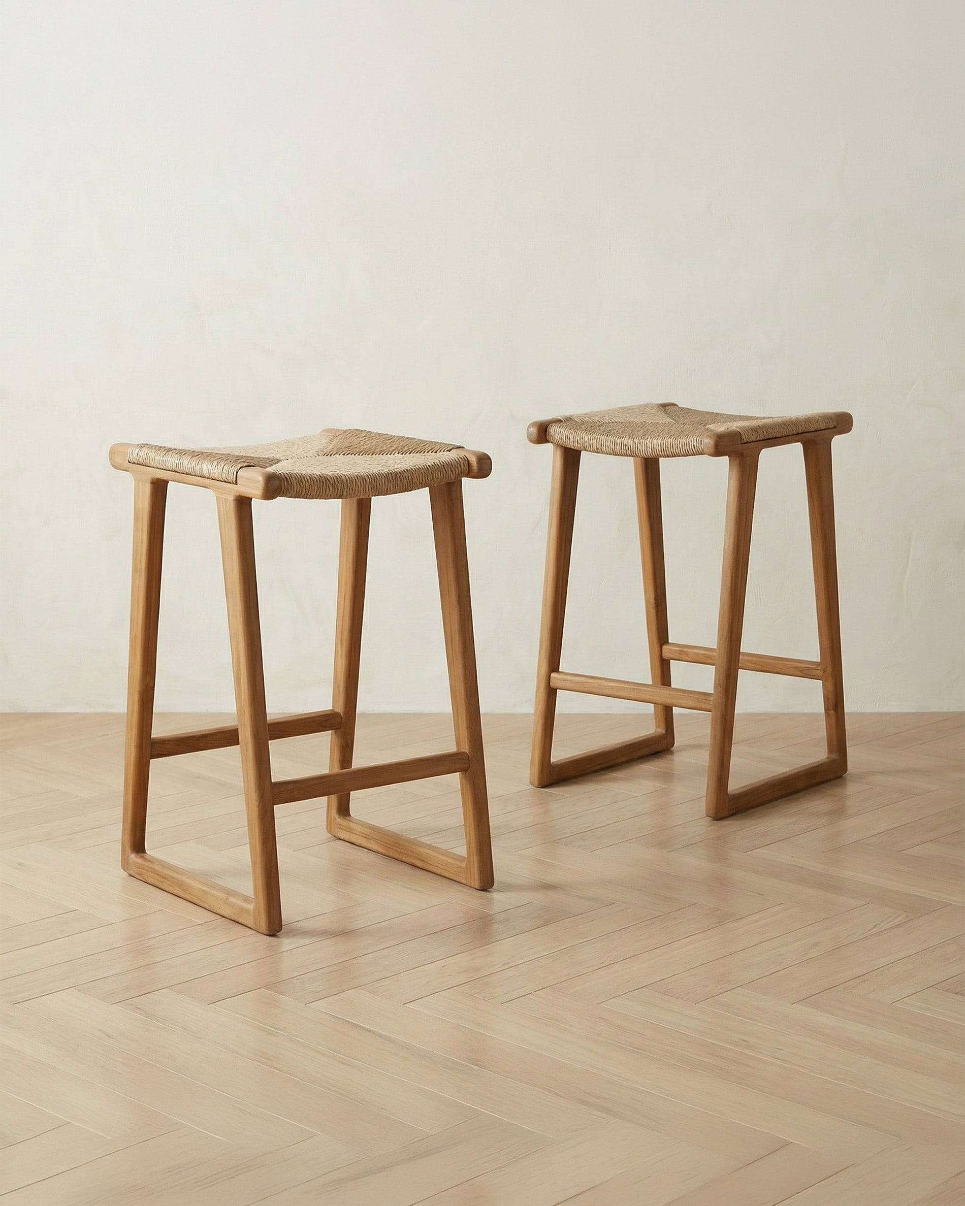Sora Teak & Rattan Bar Stool