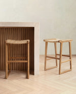 Sora Teak & Rattan Bar Stool
