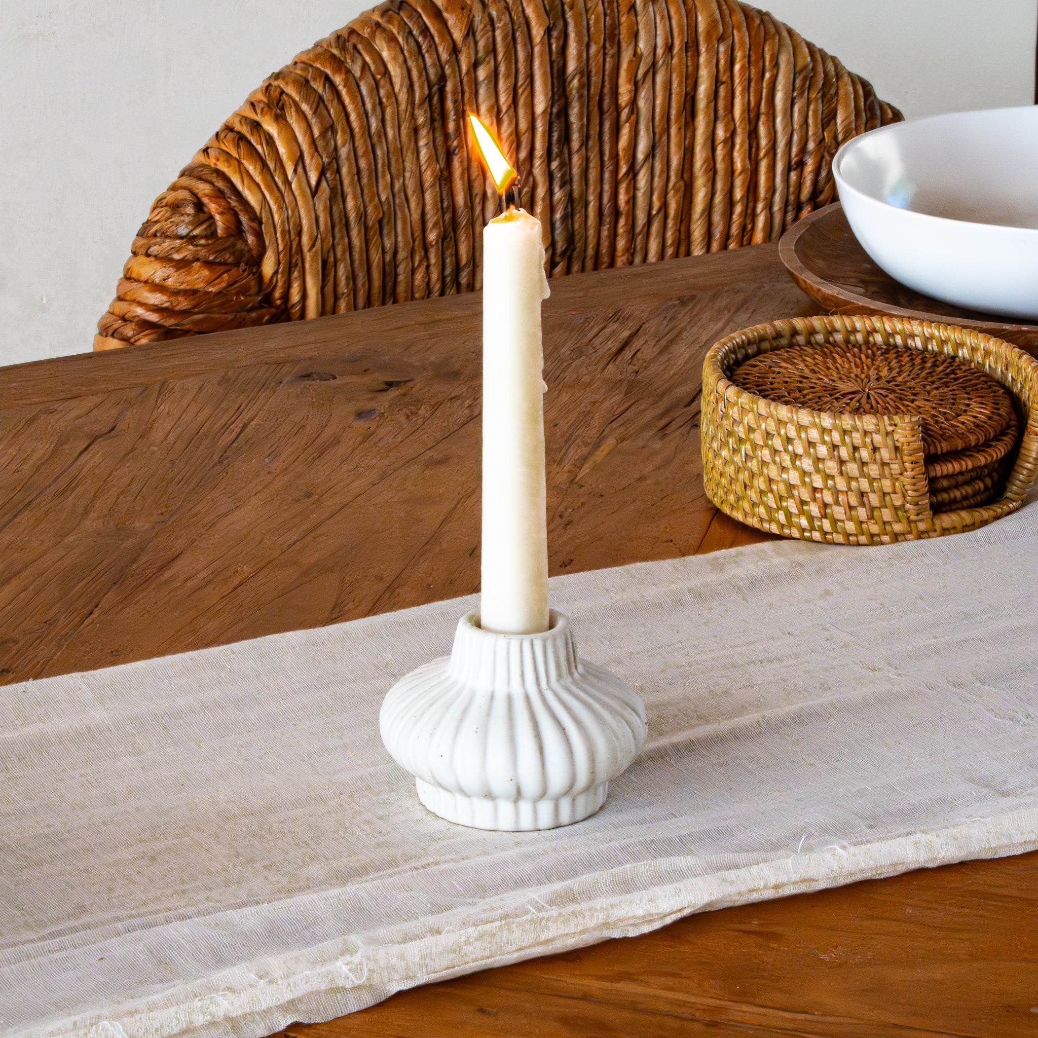 Swara Ceramic Taper Candle Holders