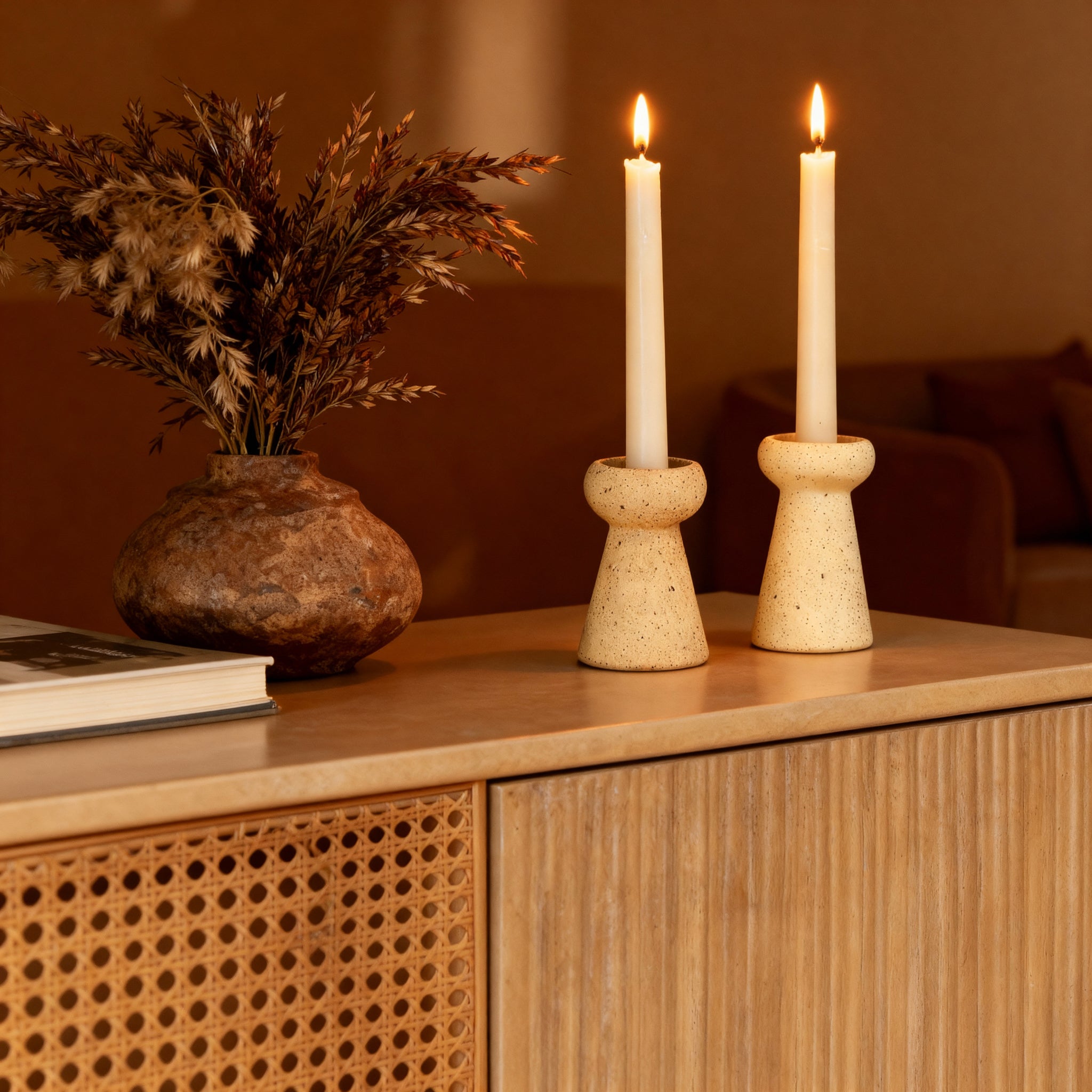 Tugu Ceramic Taper Candle Holders