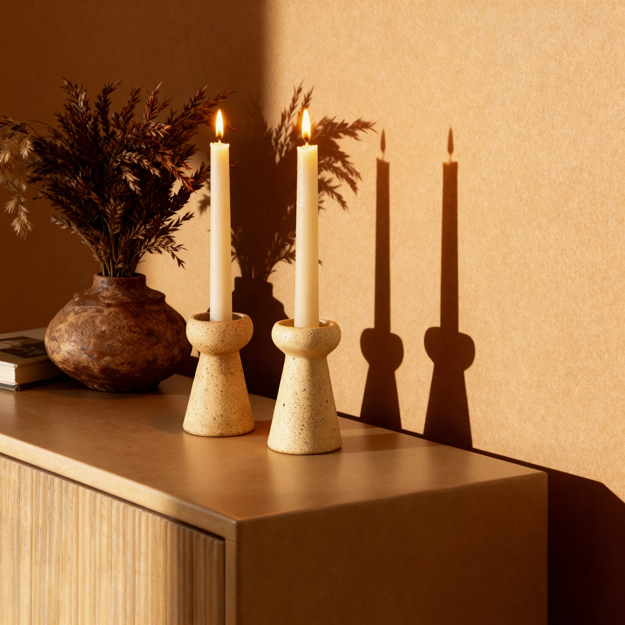 Tugu Ceramic Taper Candle Holders