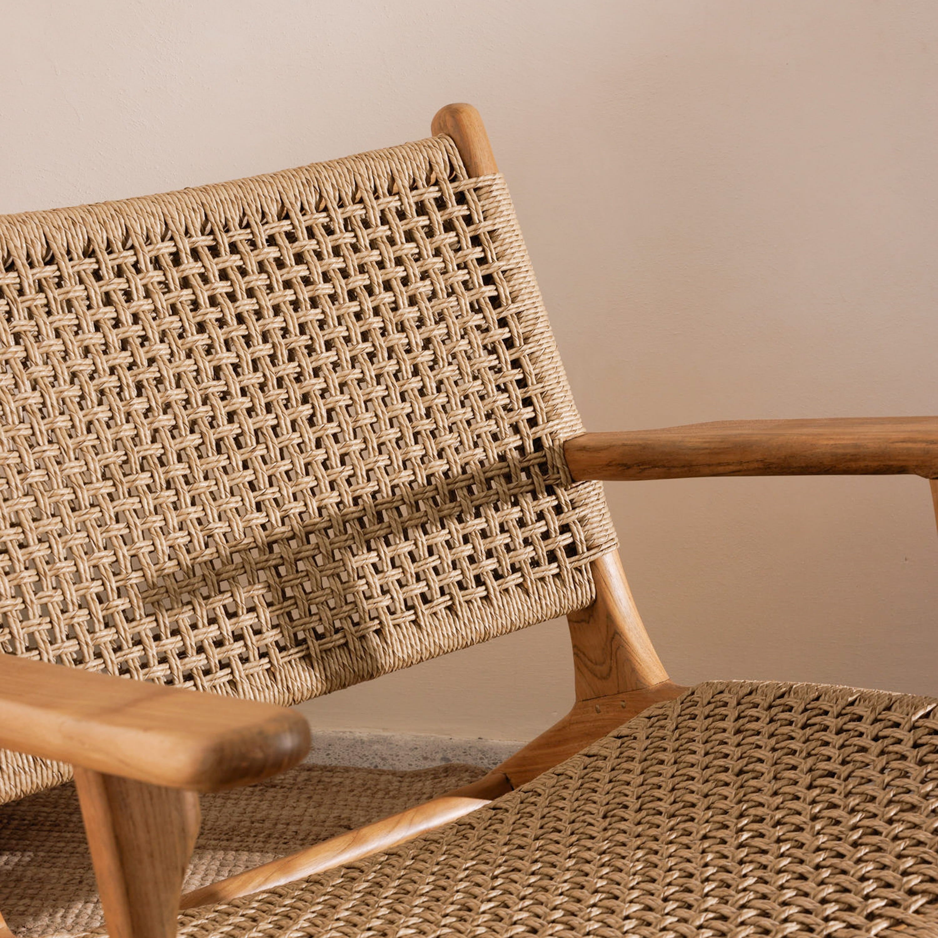 Zara Teak & Rattan Accent Armchair (Reurbished)