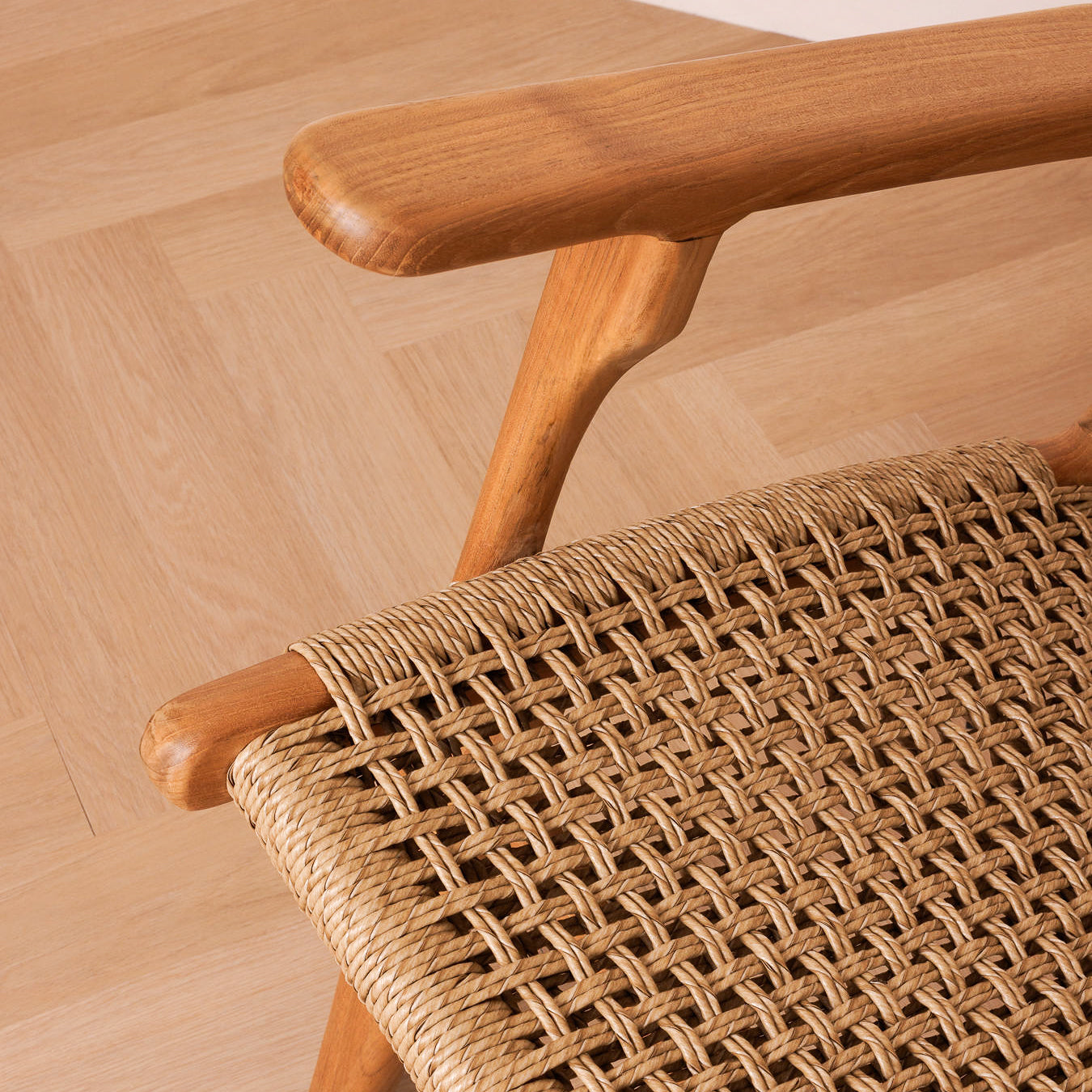 Zara Teak & Rattan Accent Armchair