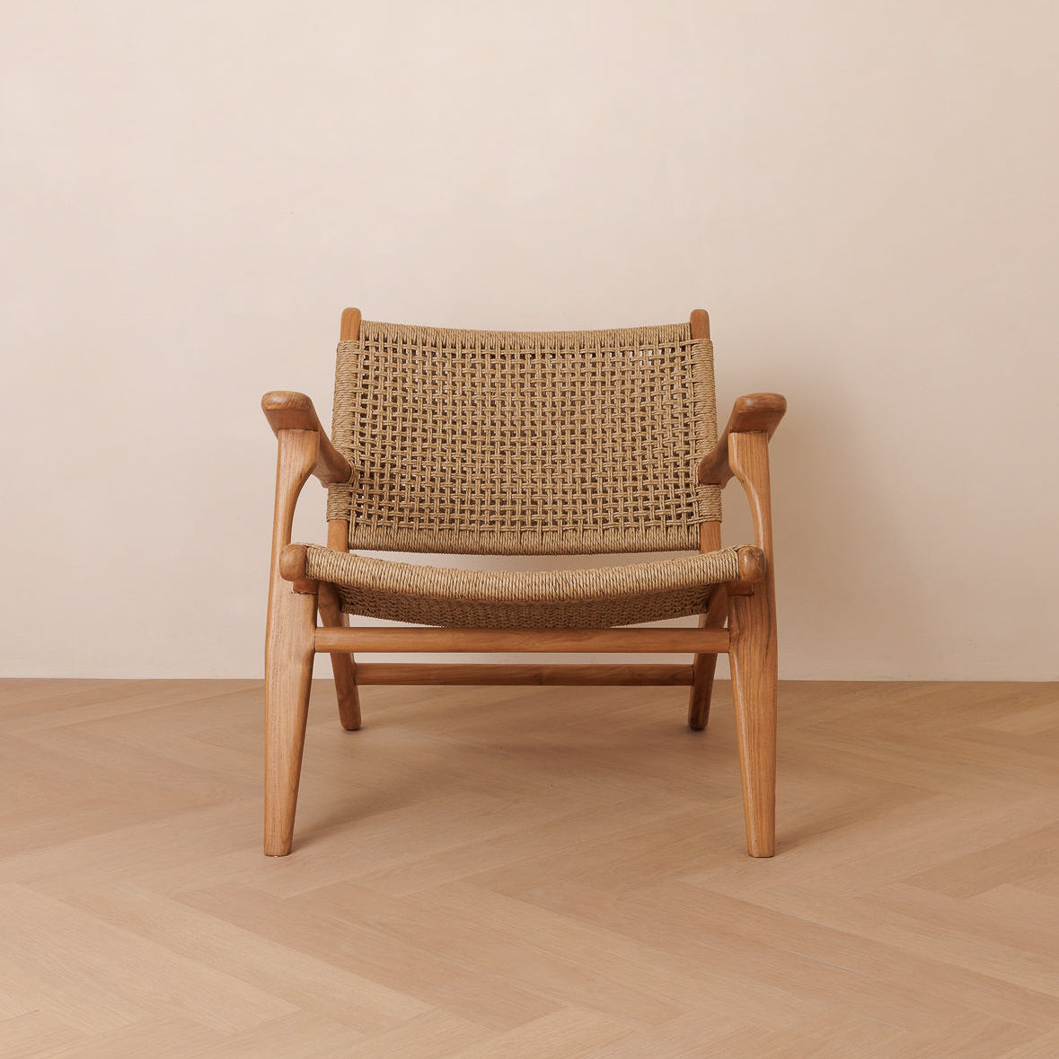 Zara Teak & Rattan Accent Armchair (Reurbished)