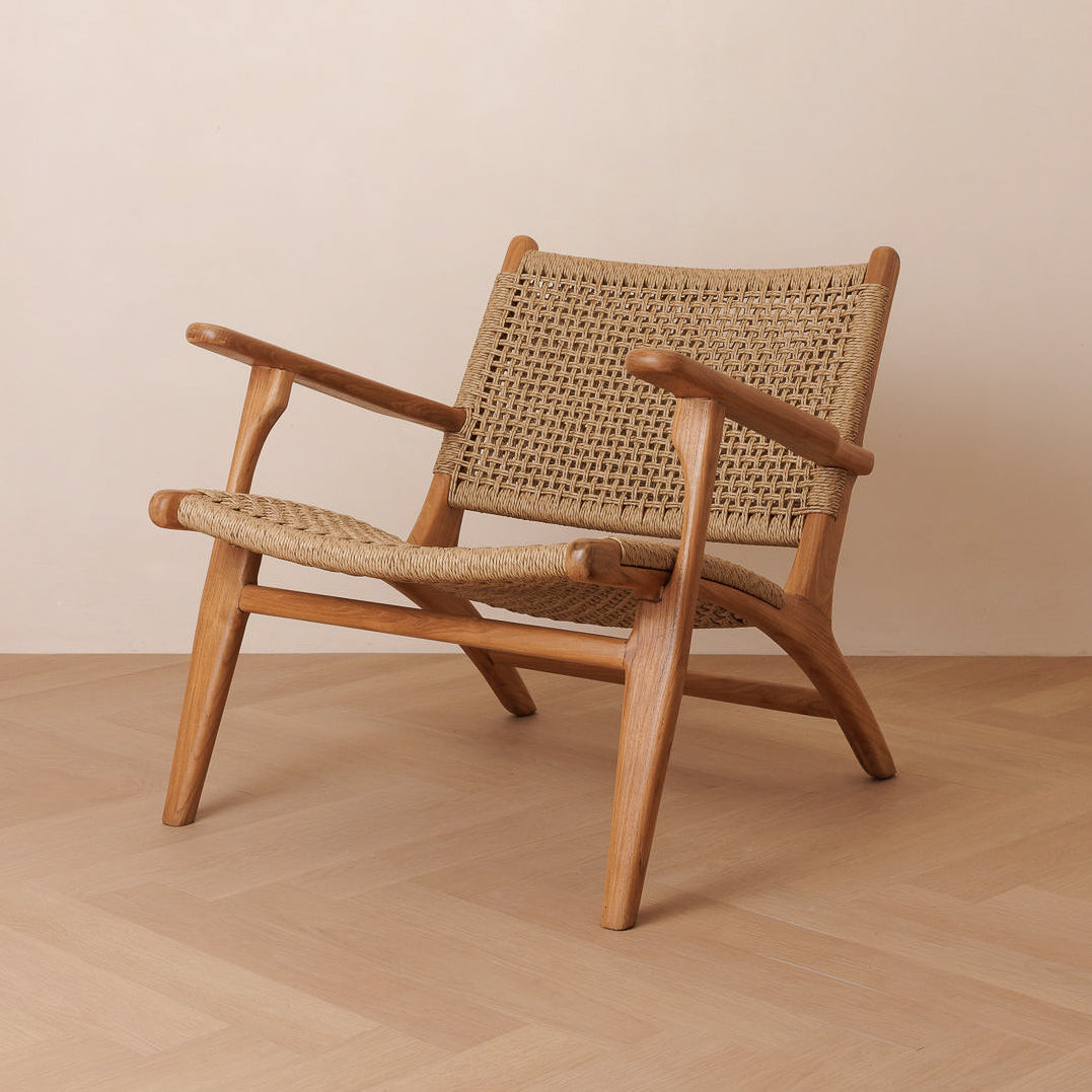 Zara Teak & Rattan Accent Armchair