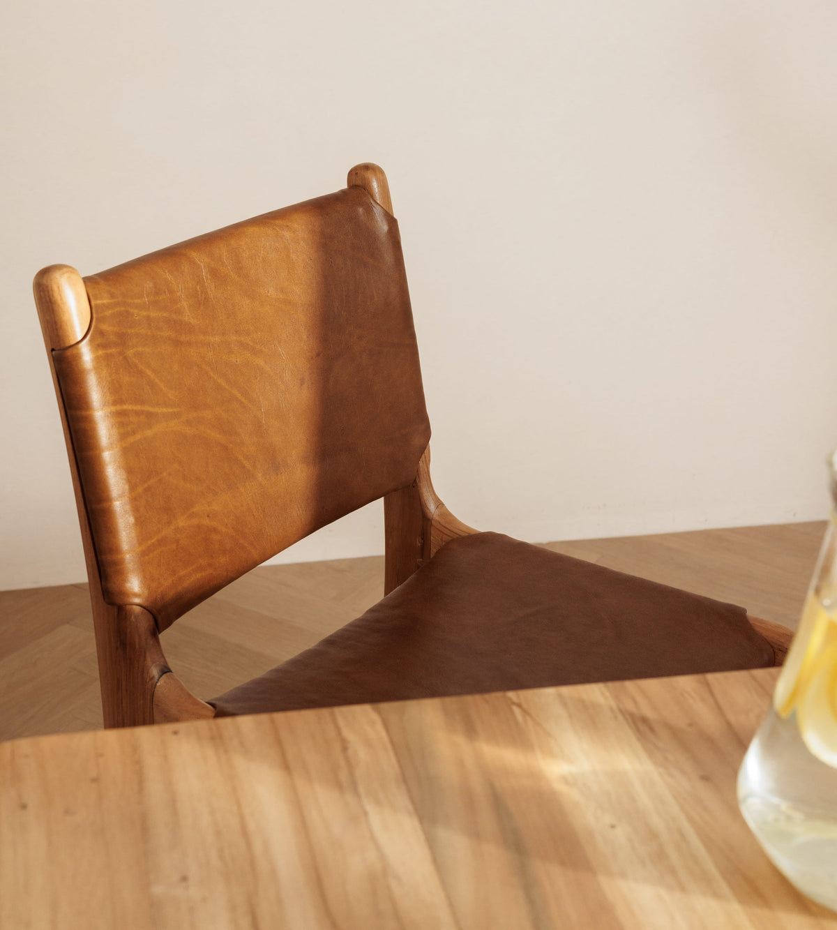 Zara Teak & Leather Bar Stool