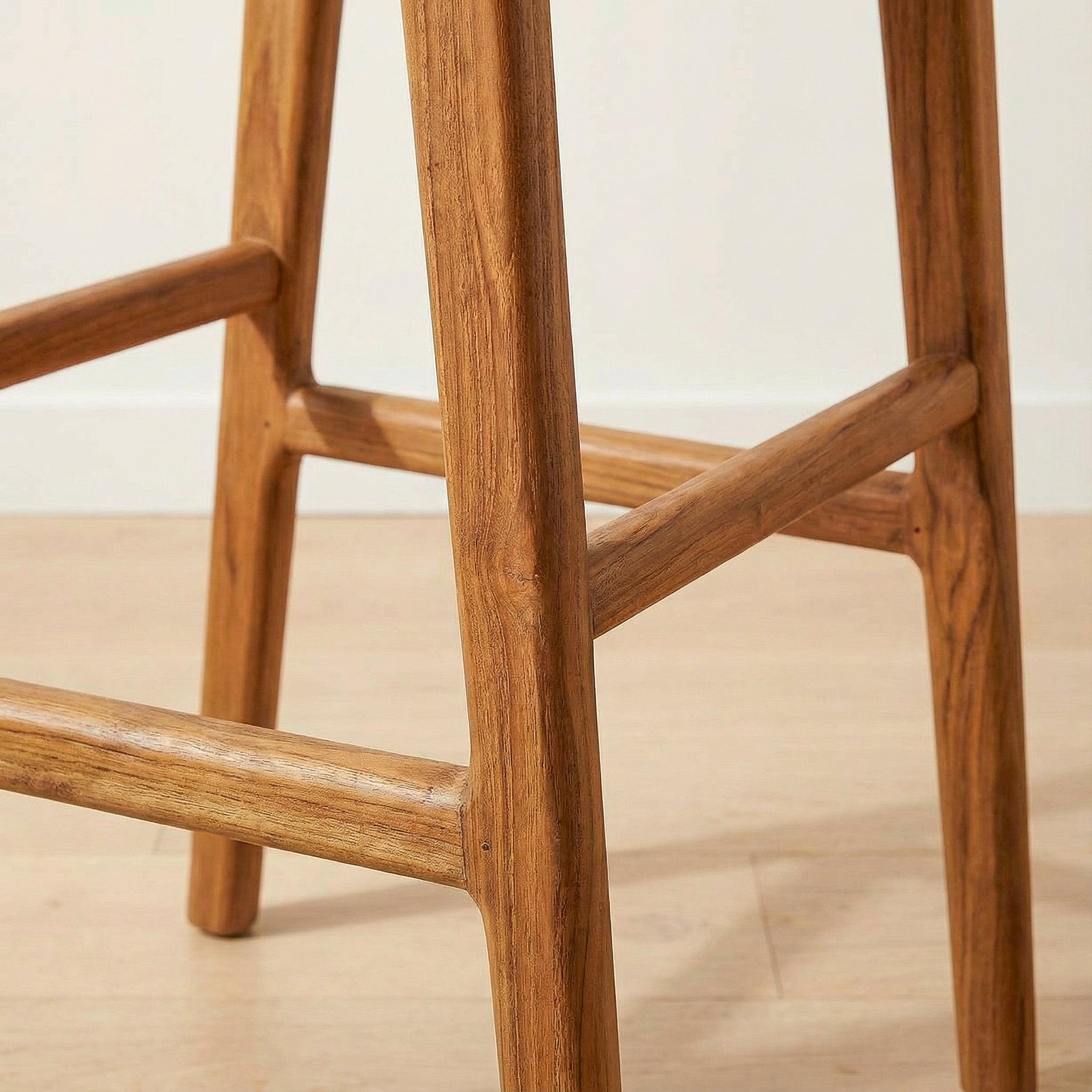 Zara Teak & Leather Bar Stool