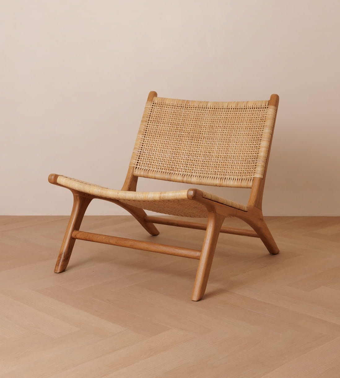 Zara Teak & Natural Rattan Accent Chair