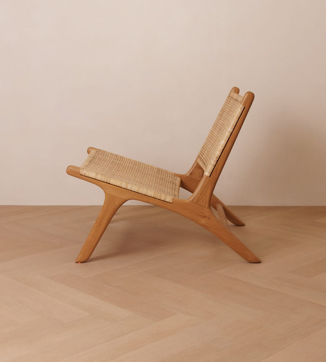 Zara Teak & Natural Rattan Accent Chair