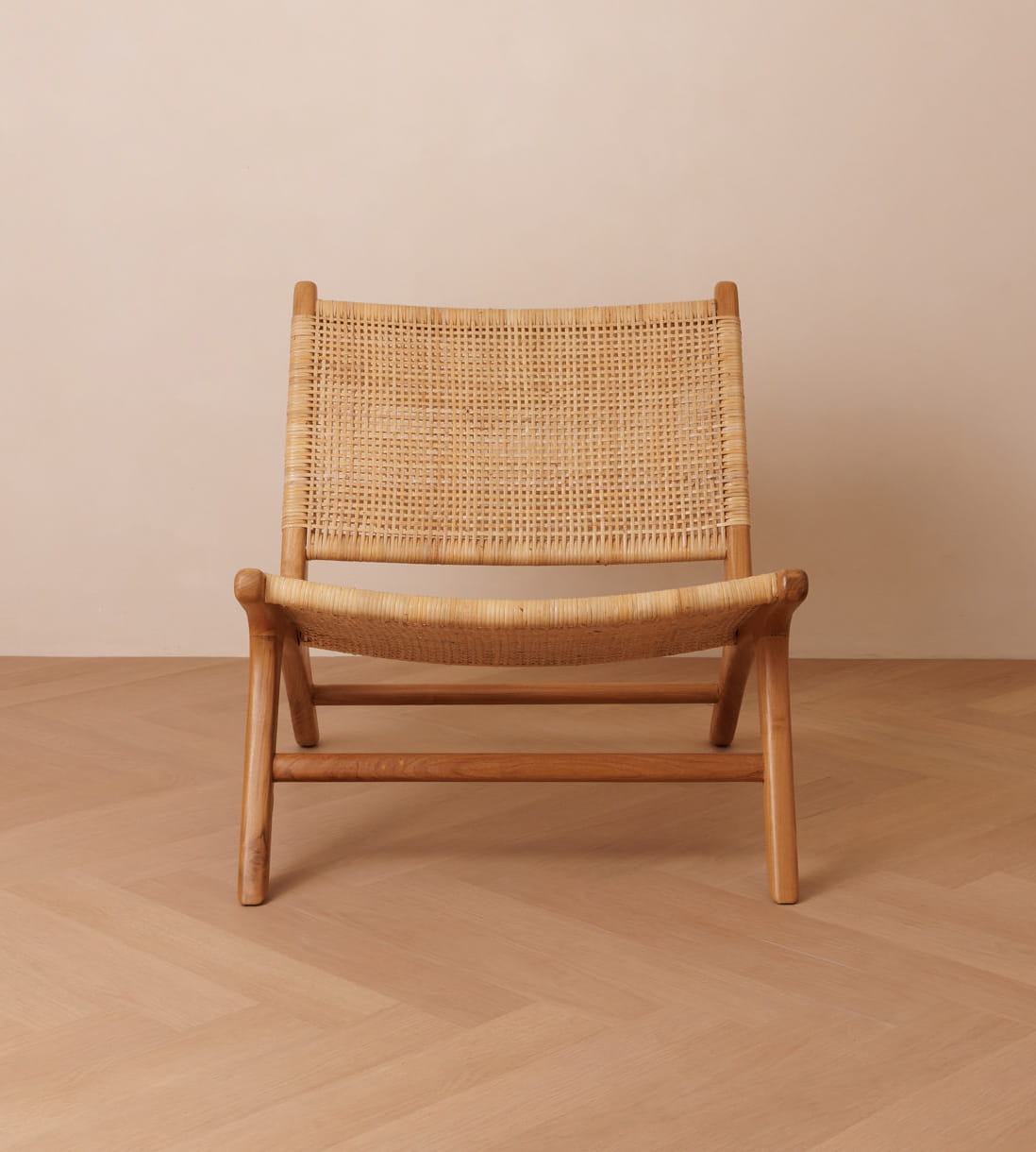 Zara Teak & Natural Rattan Accent Chair