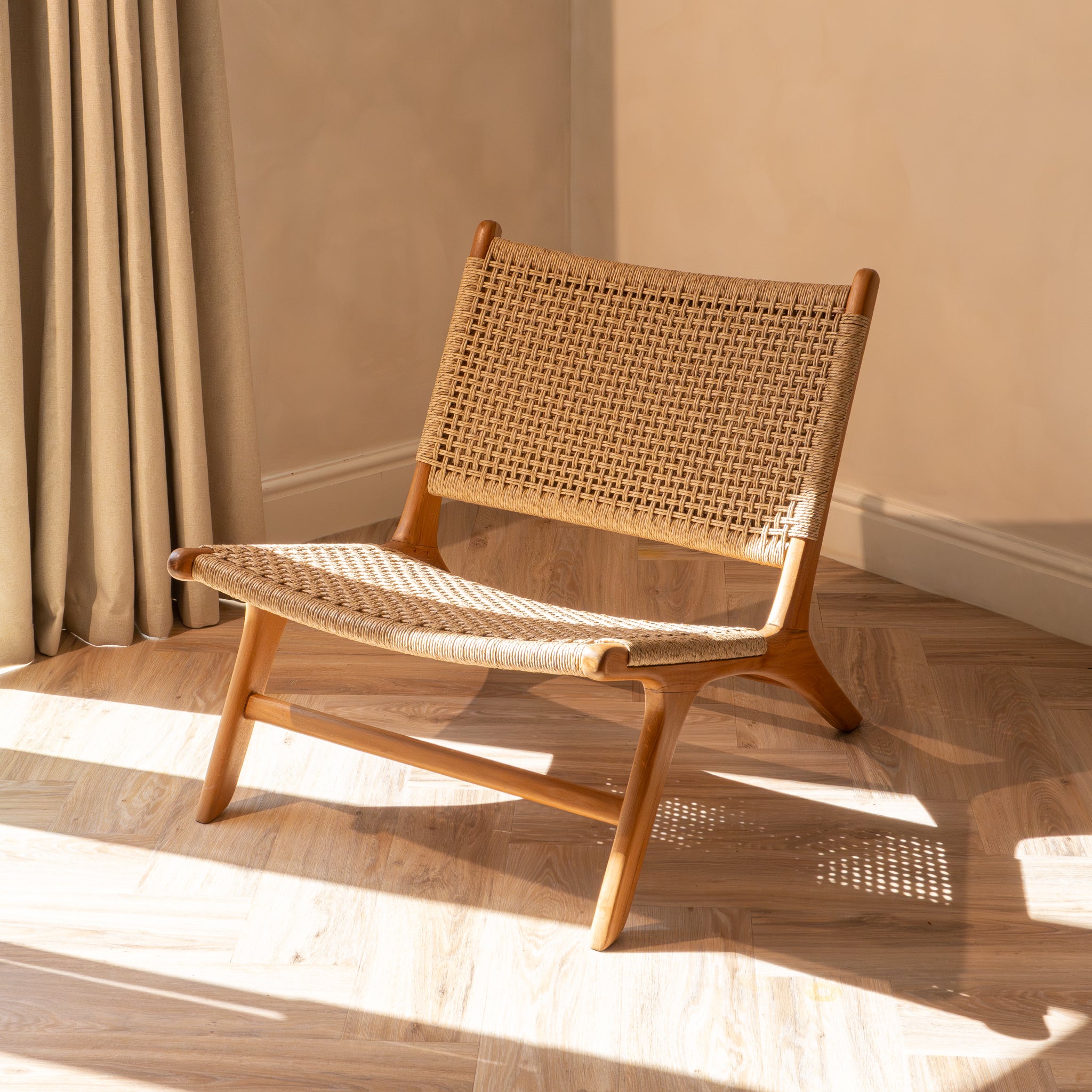 Zara Teak & Rattan Accent Chair