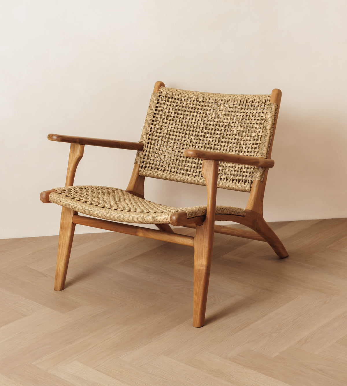 Zara Teak & Rattan Accent Armchair