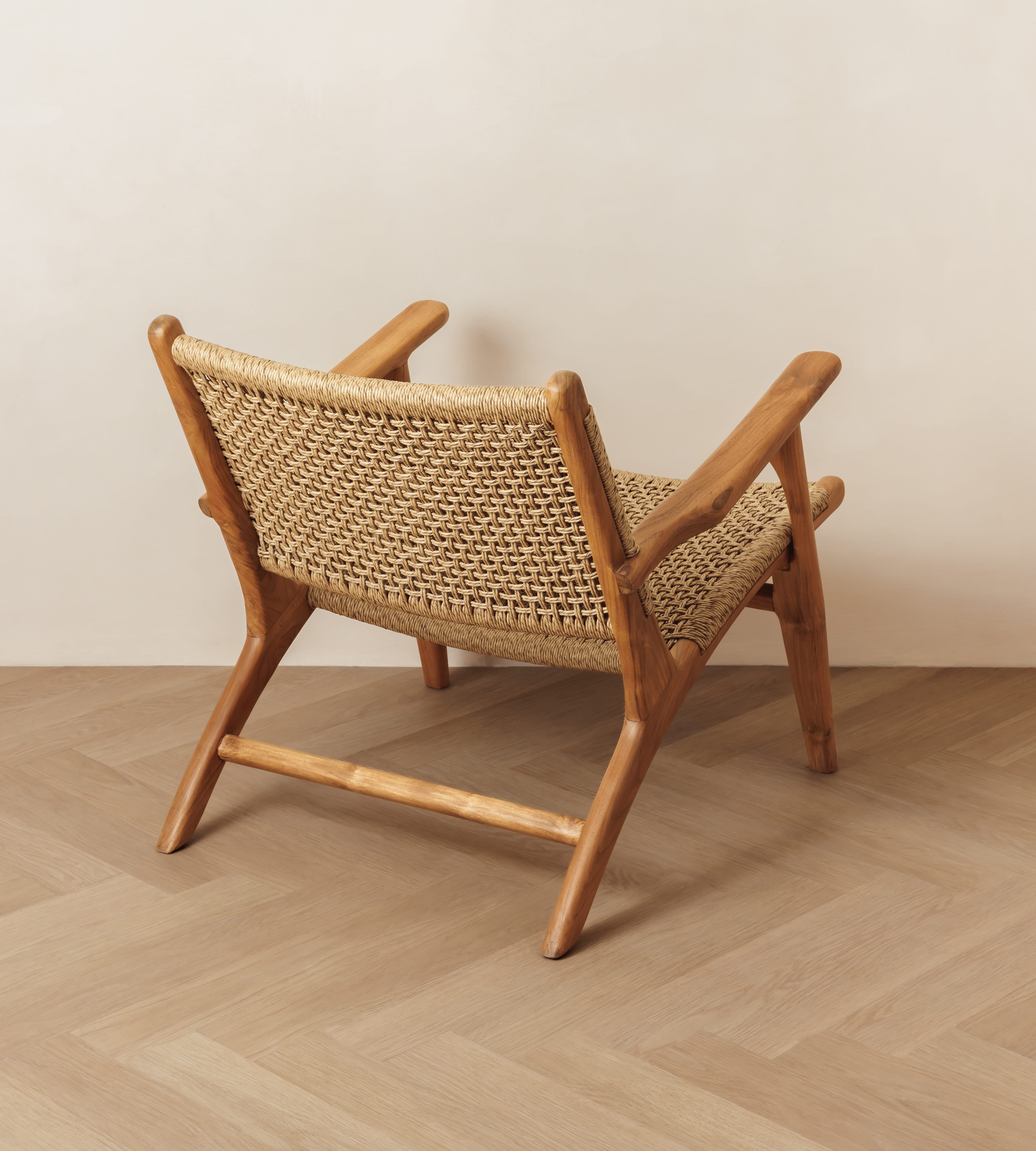 Zara Teak & Rattan Accent Armchair