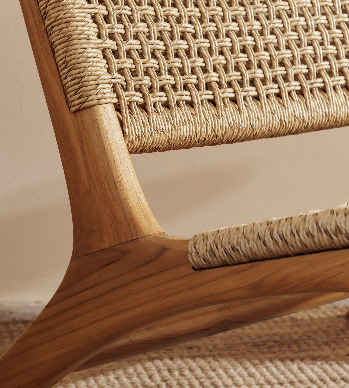 Zara Teak & Rattan Accent Armchair