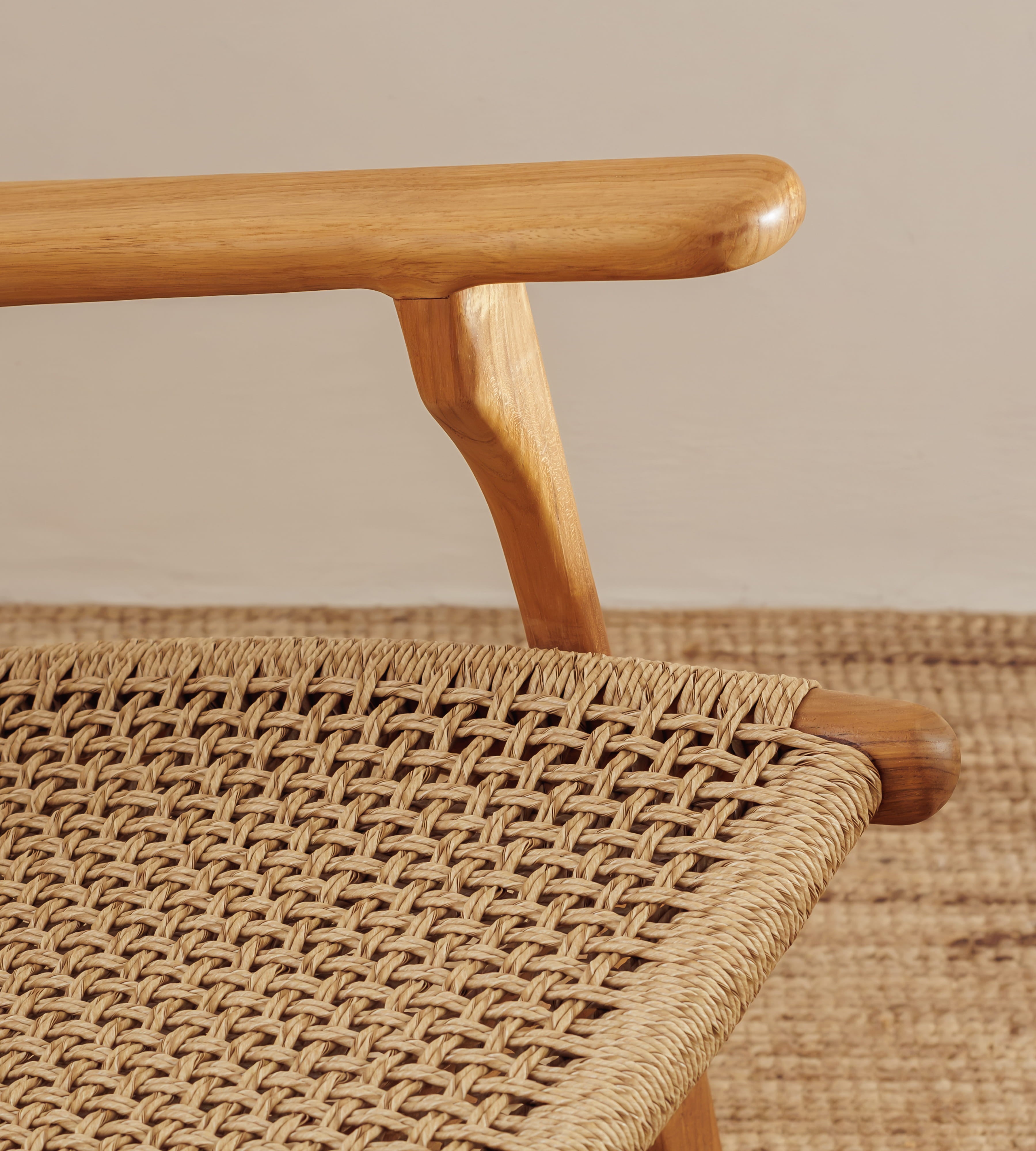Zara Teak & Rattan Accent Armchair
