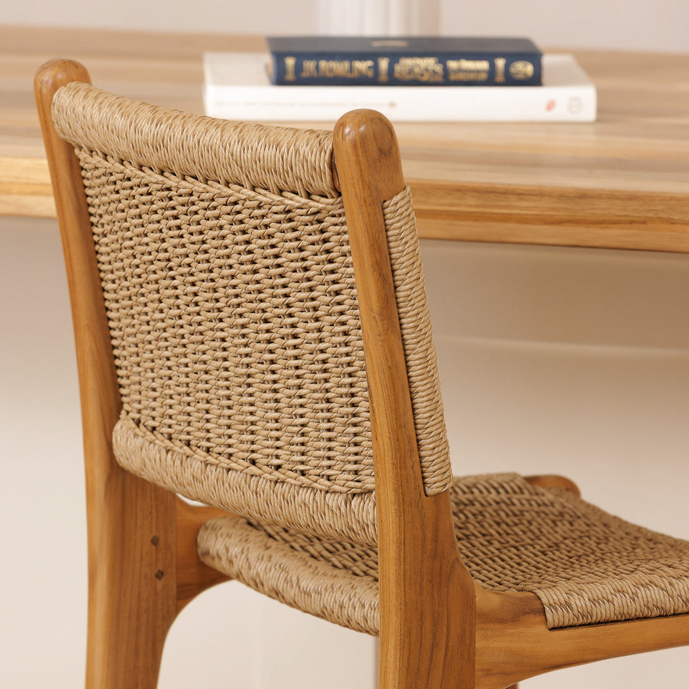 Zara Teak & Rattan Bar Stool (65cm Seat Height)