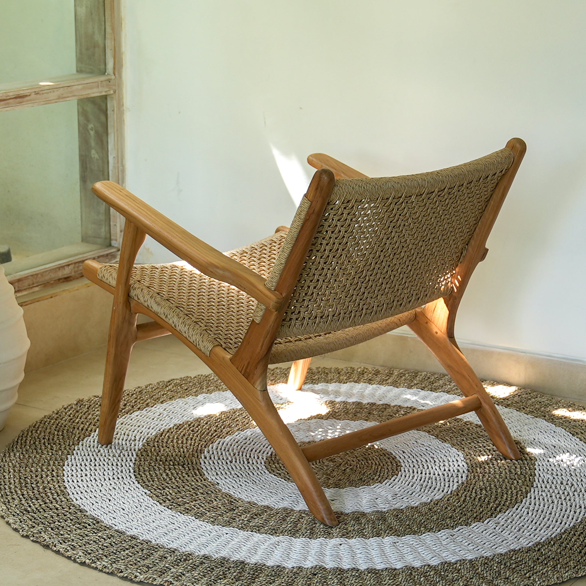 Zara Teak & Rattan Accent Armchair